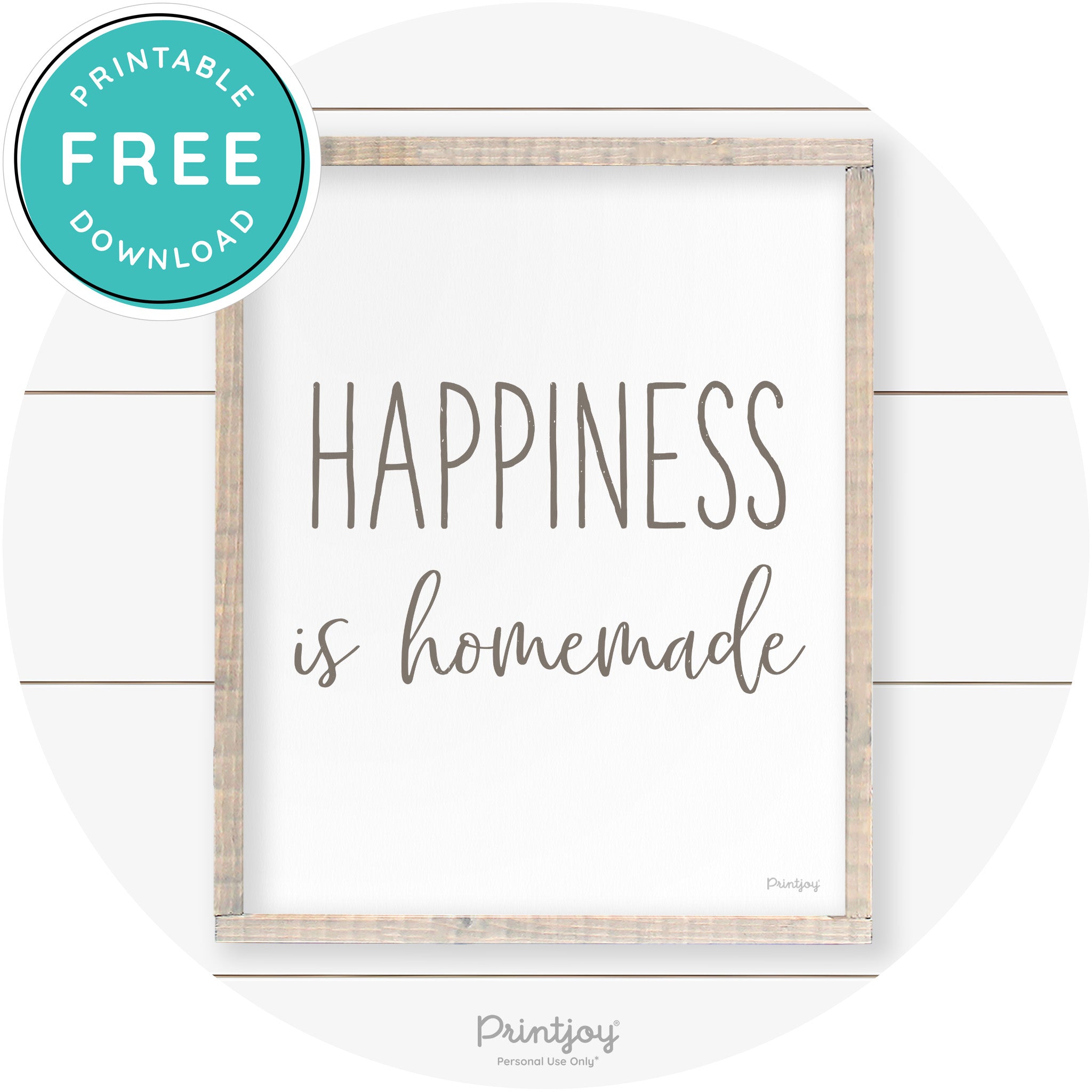 Happiness Is Homemade Kitchen Farmhouse Wall Art Free Printable