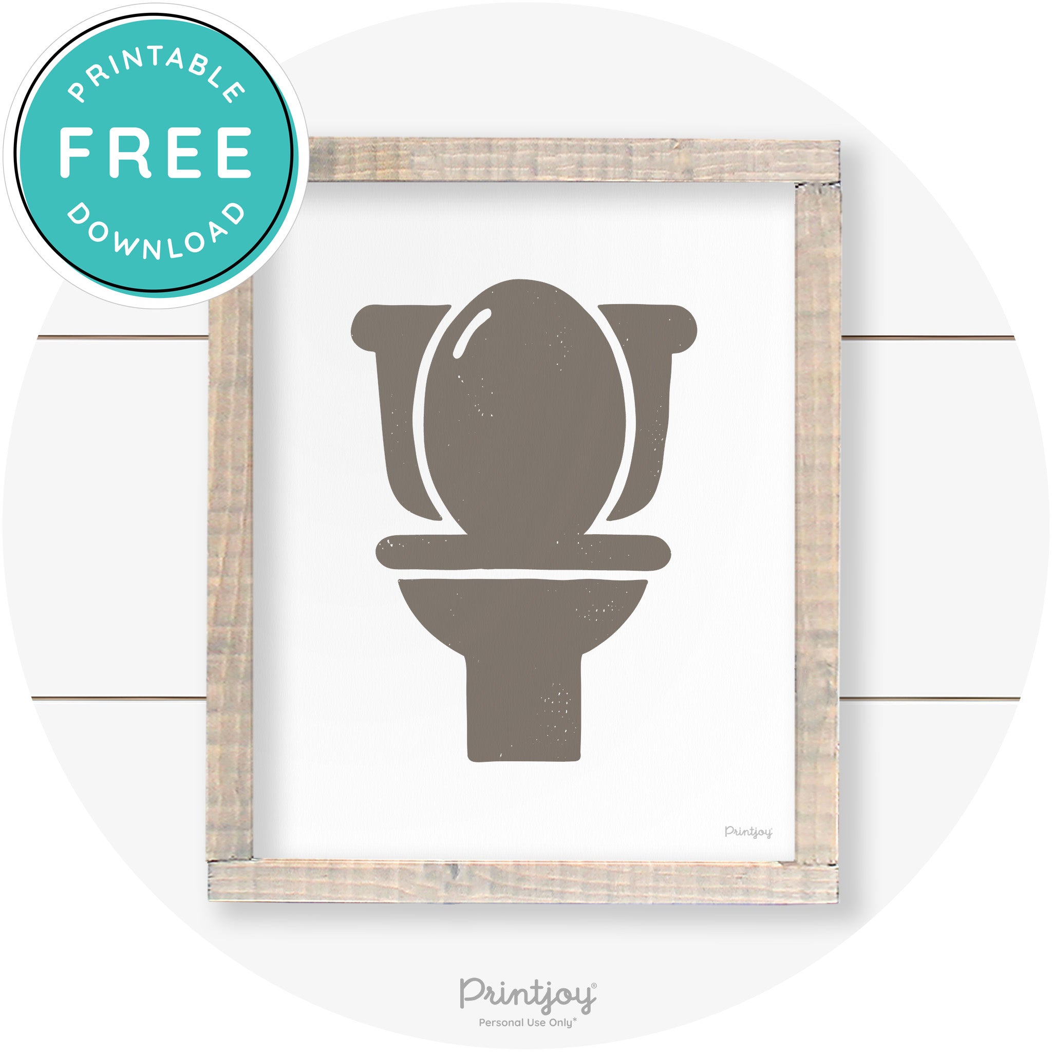 Toilet Seat Bathroom Sign Farmhouse Wall Art Decor Free Printable