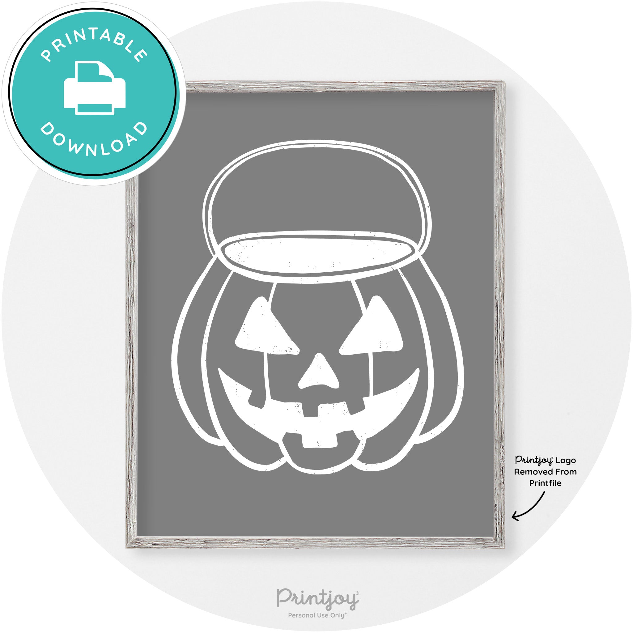 Jack O Lantern Treat Bucket Vintage Halloween Wall Art Free Printable - Printjoy