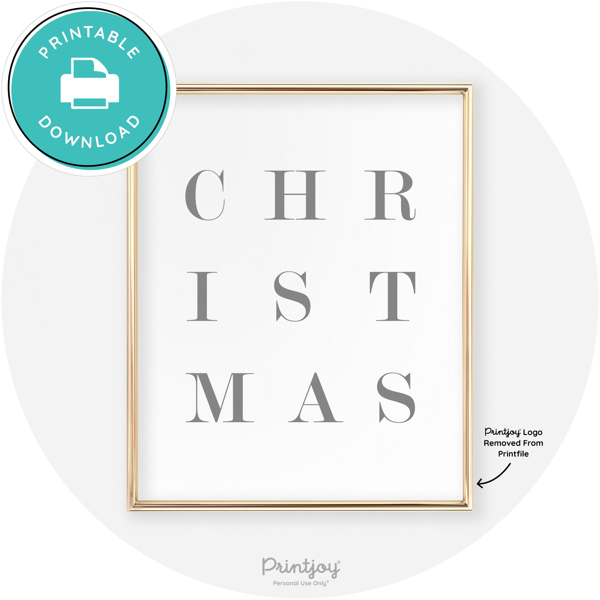 Christmas Typography Cute Modern Chic Decor Wall Art Free Printable