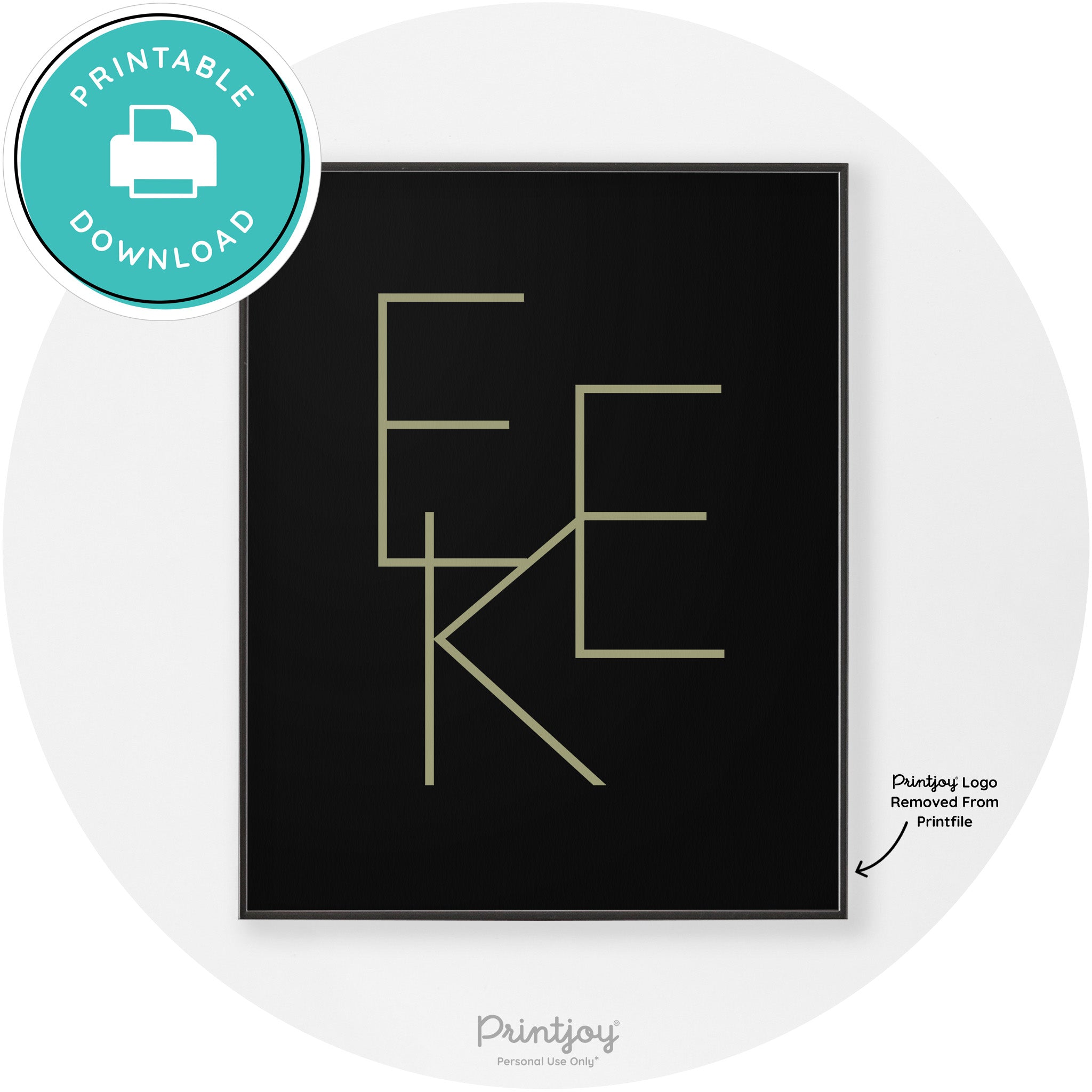 Eek Halloween Modern Chic Lettering Wall Art Decor Free Printable