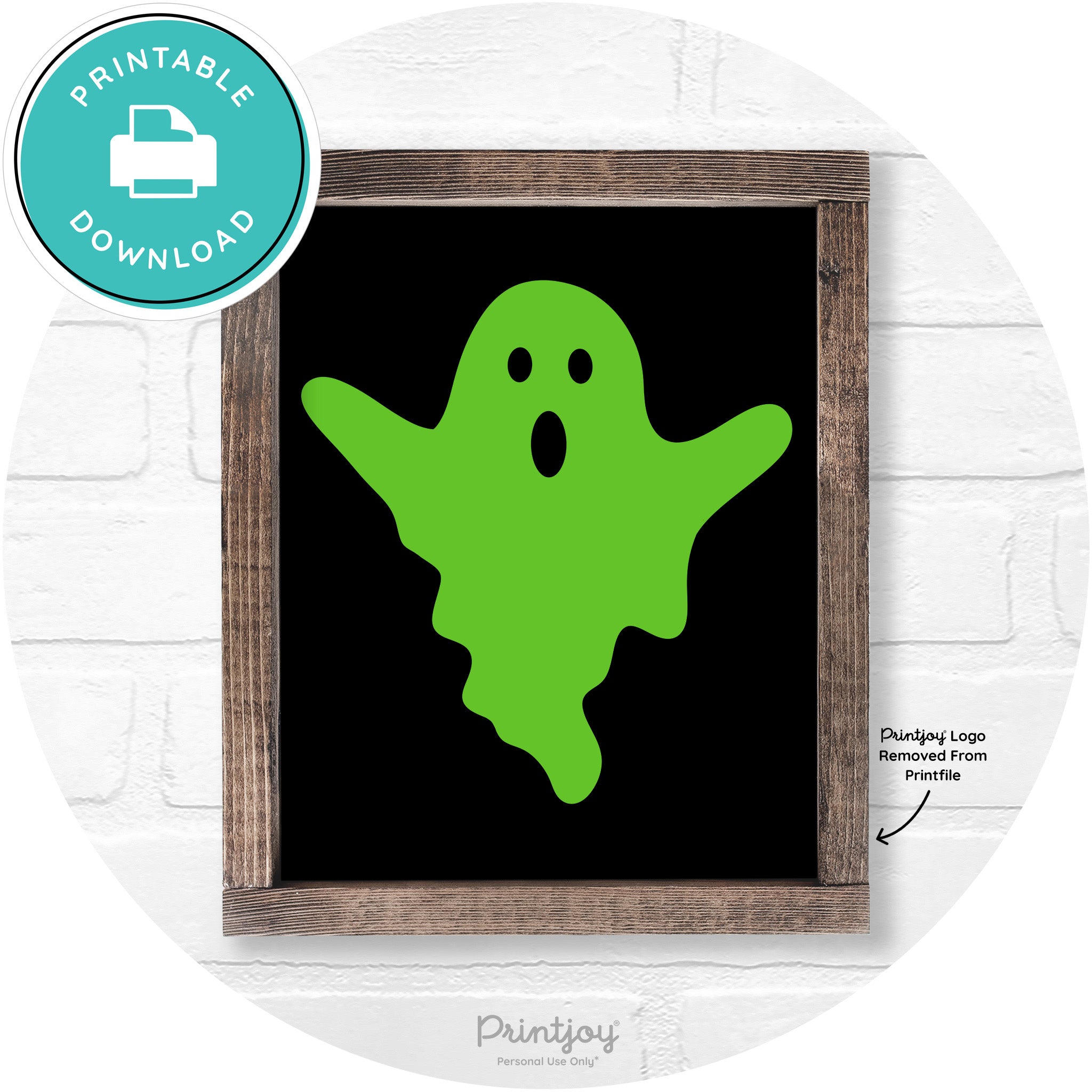 Halloween Cute Ghost Rustic Farmhouse Wall Art Free Printable