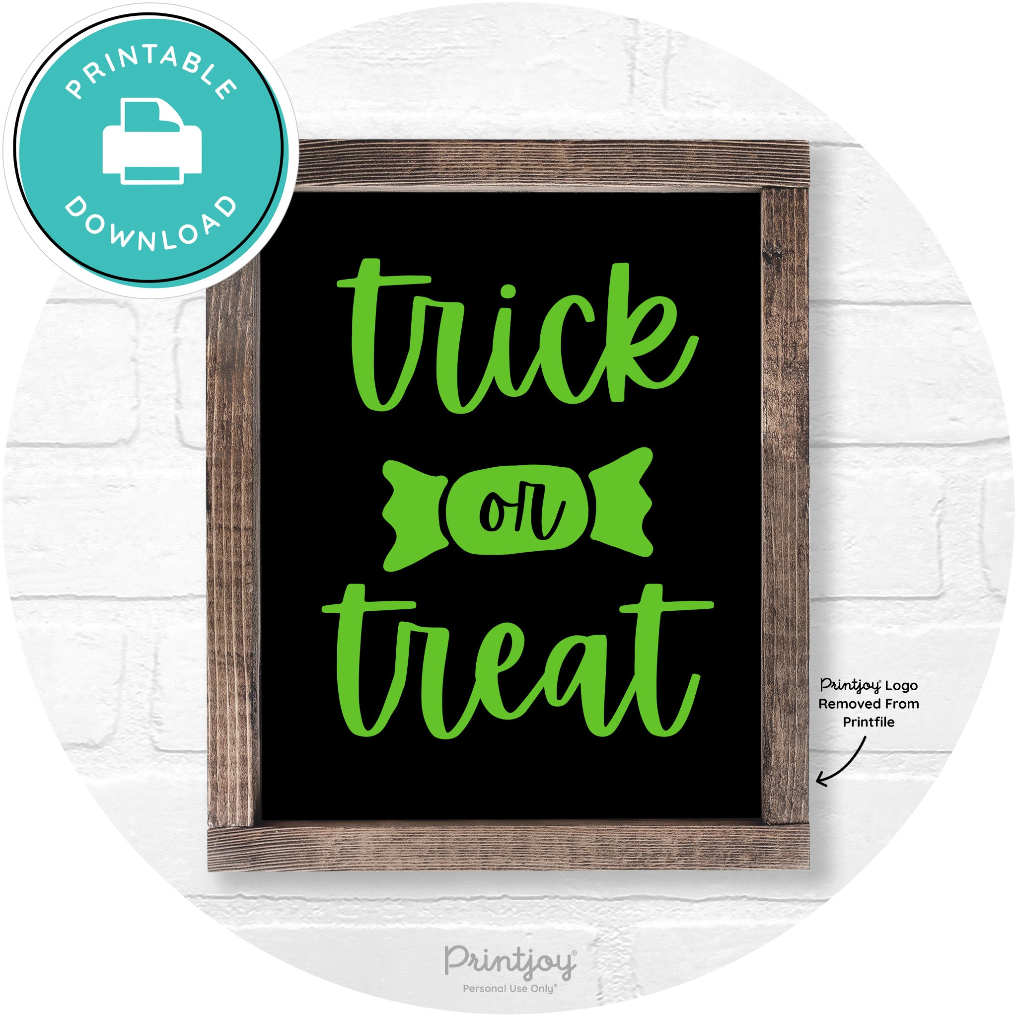Trick Or Treat Halloween Rustic Farmhouse Wall Art Free Printable