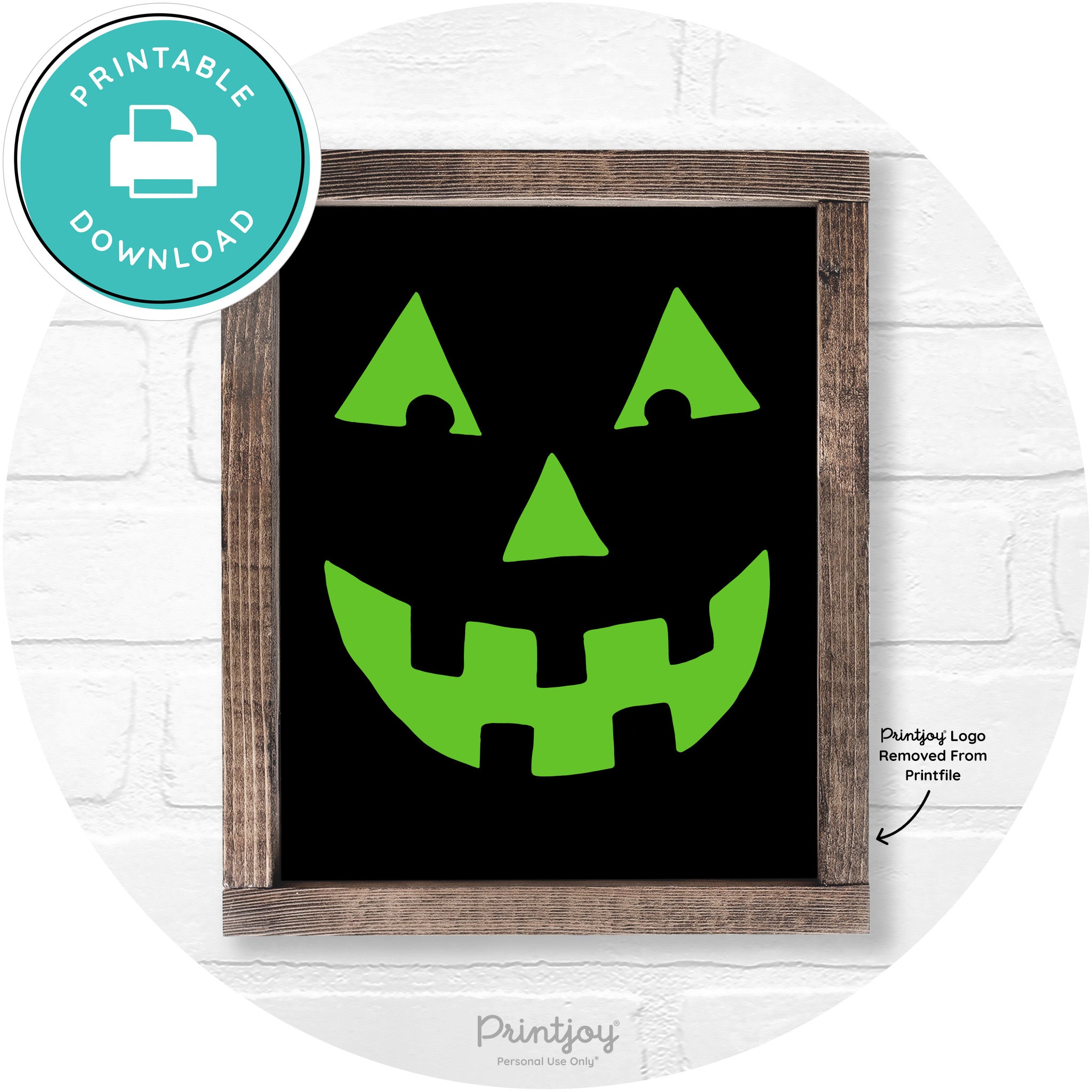 Jack O Lantern Halloween Rustic Farmhouse Wall Art Printable