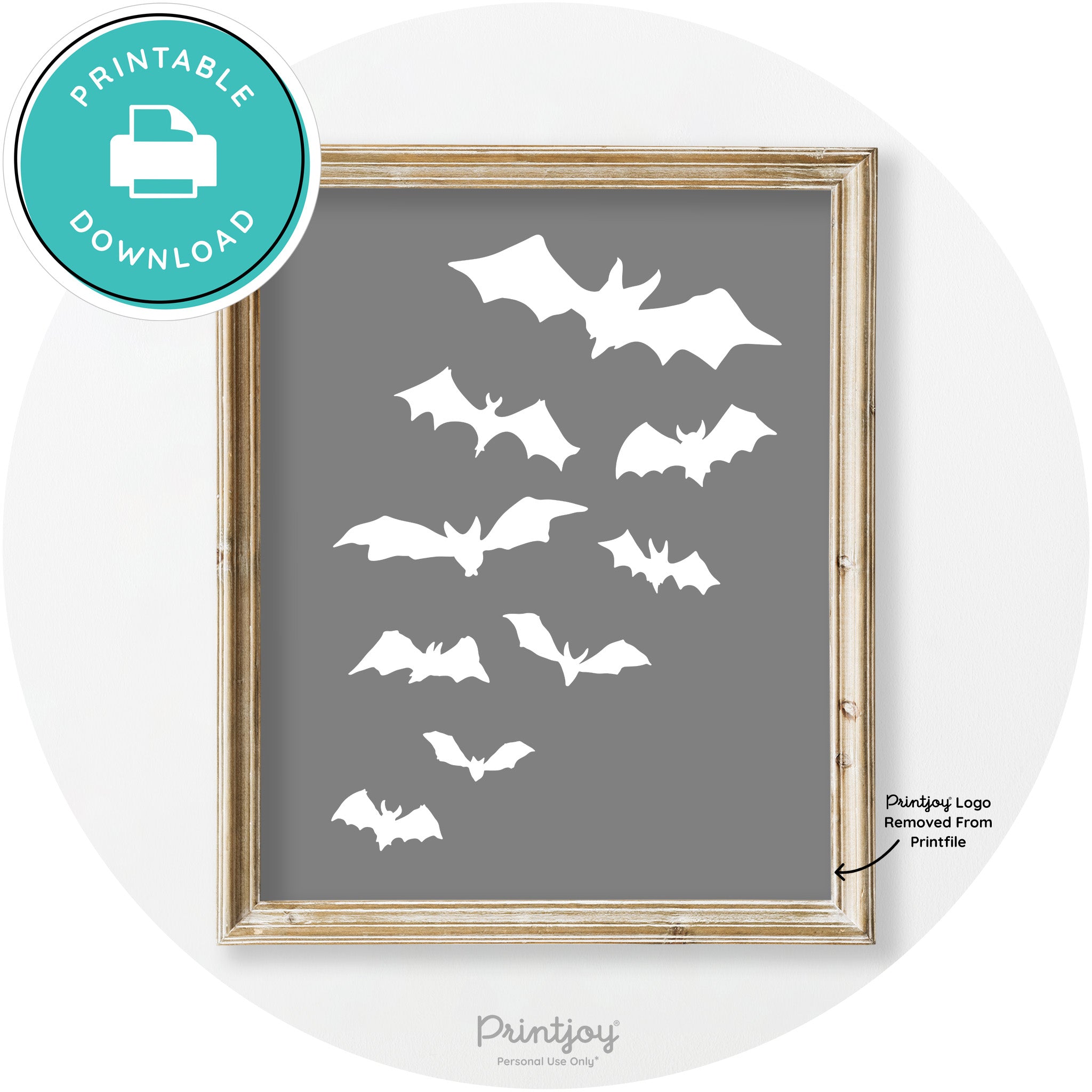 Halloween Bats Silhouette Modern Vintage Wall Art Free Printable