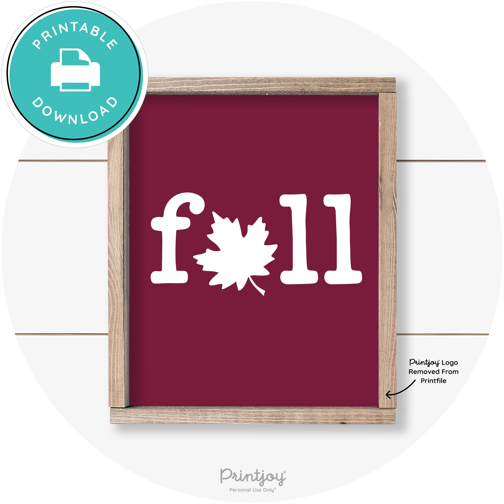 Fall Maple Leaf Cute Modern Farmhouse Wall Art Free Printable