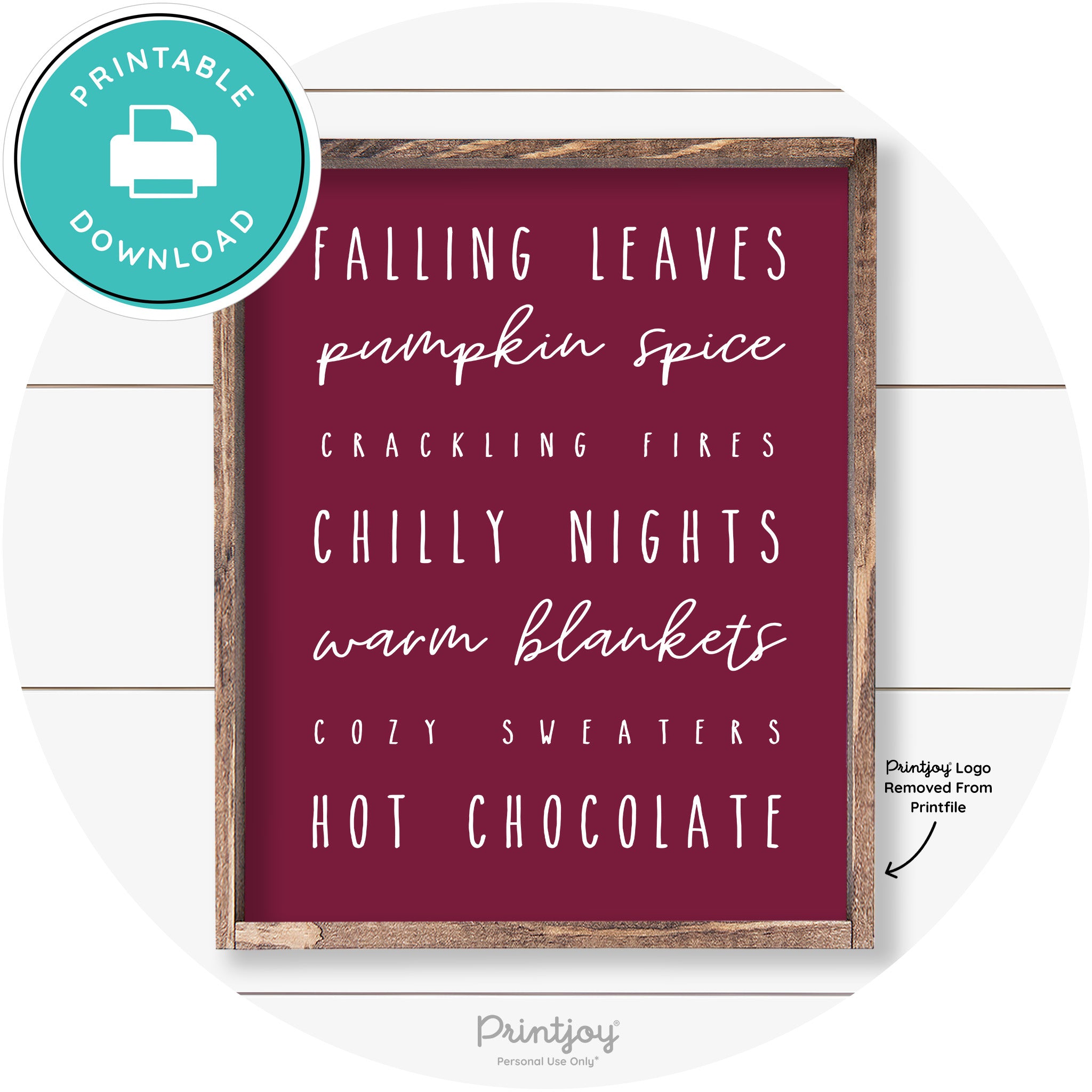 Fall Favorite Things Cute Farmhouse Autumn Wall Art Free Printable