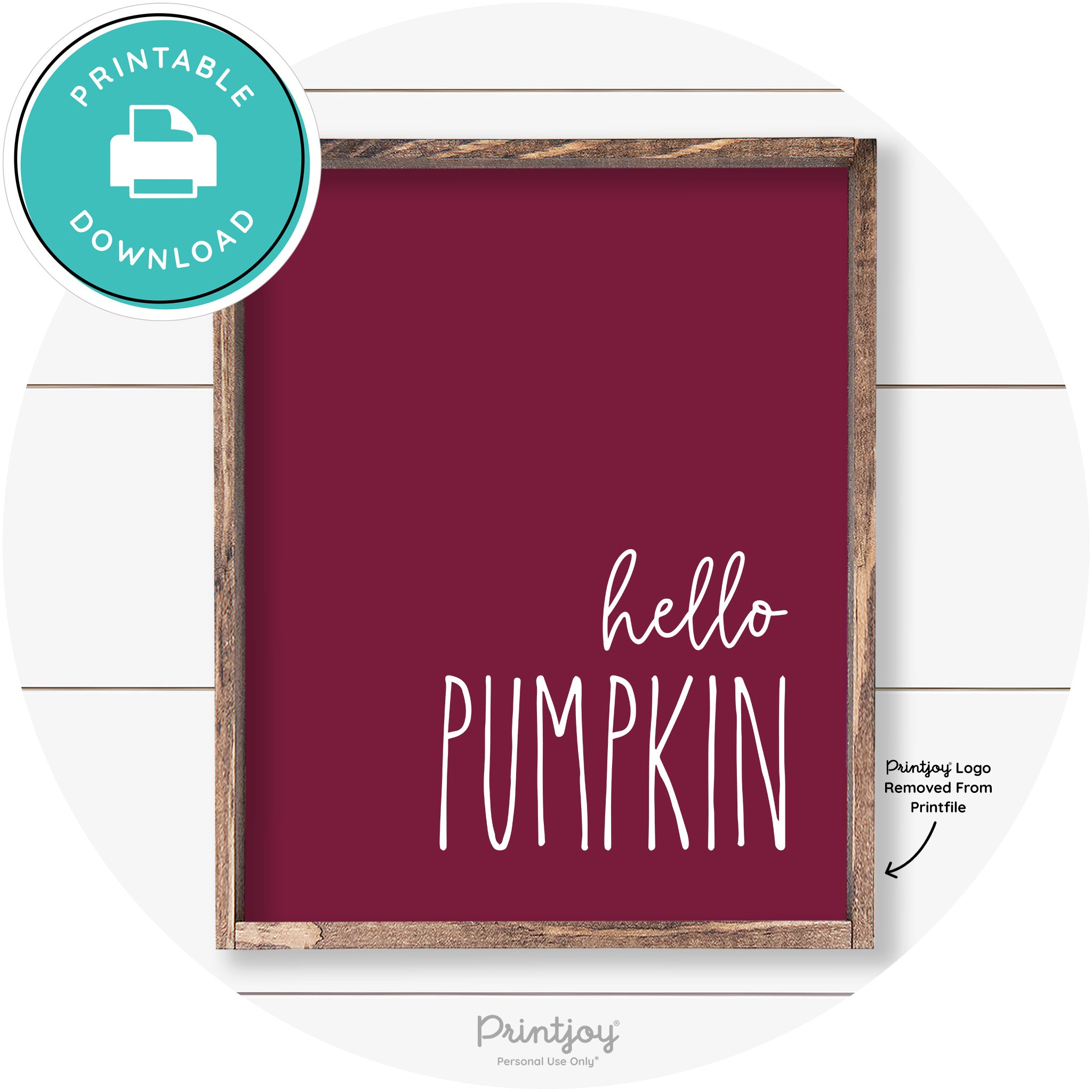Hello Pumpkin Cute Fun Simple Farmhouse Wall Art Free Printable
