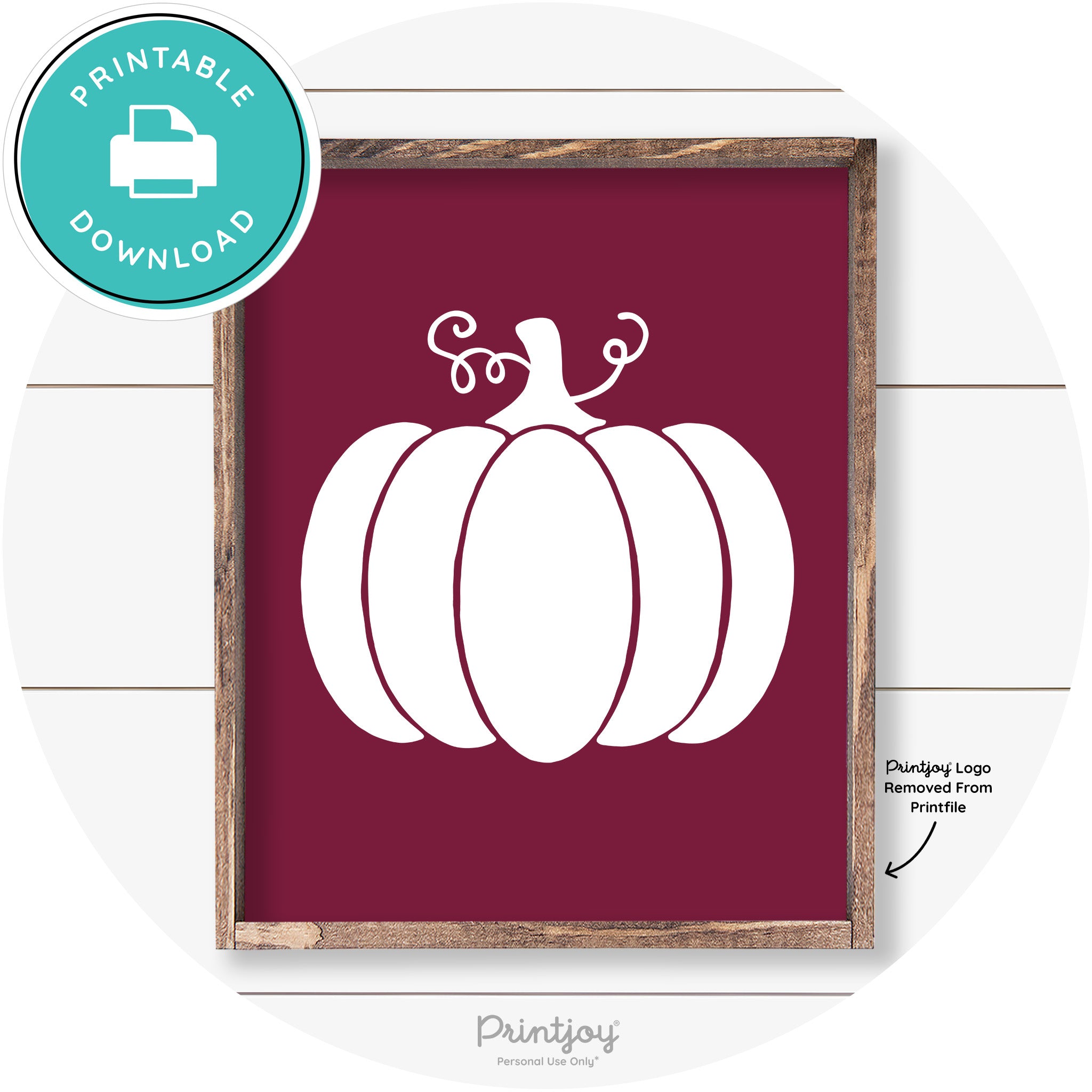 Pumpkin Thanksgiving Cute Farmhouse Wall Art Decor Free Printable