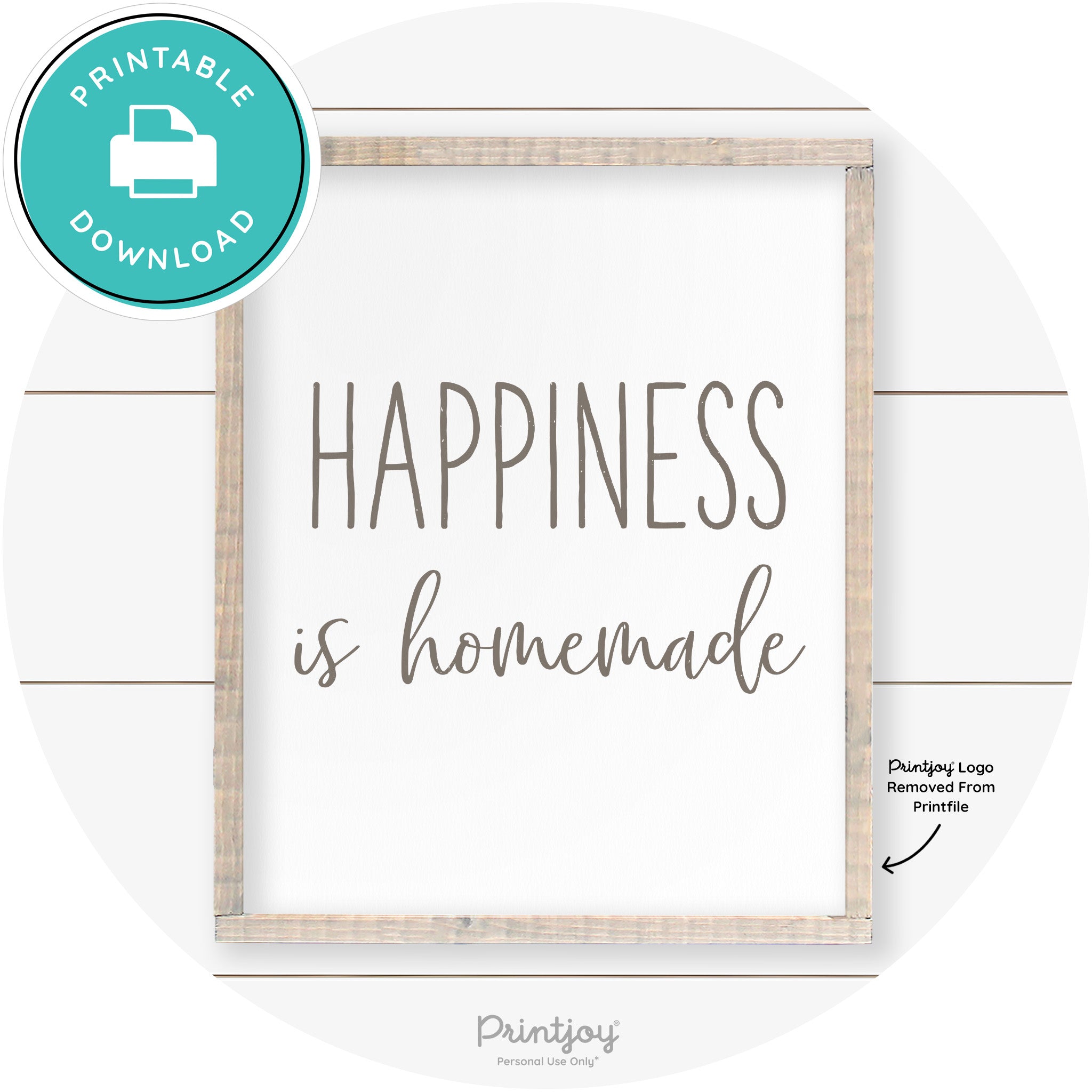 Happiness Is Homemade Kitchen Farmhouse Wall Art Free Printable