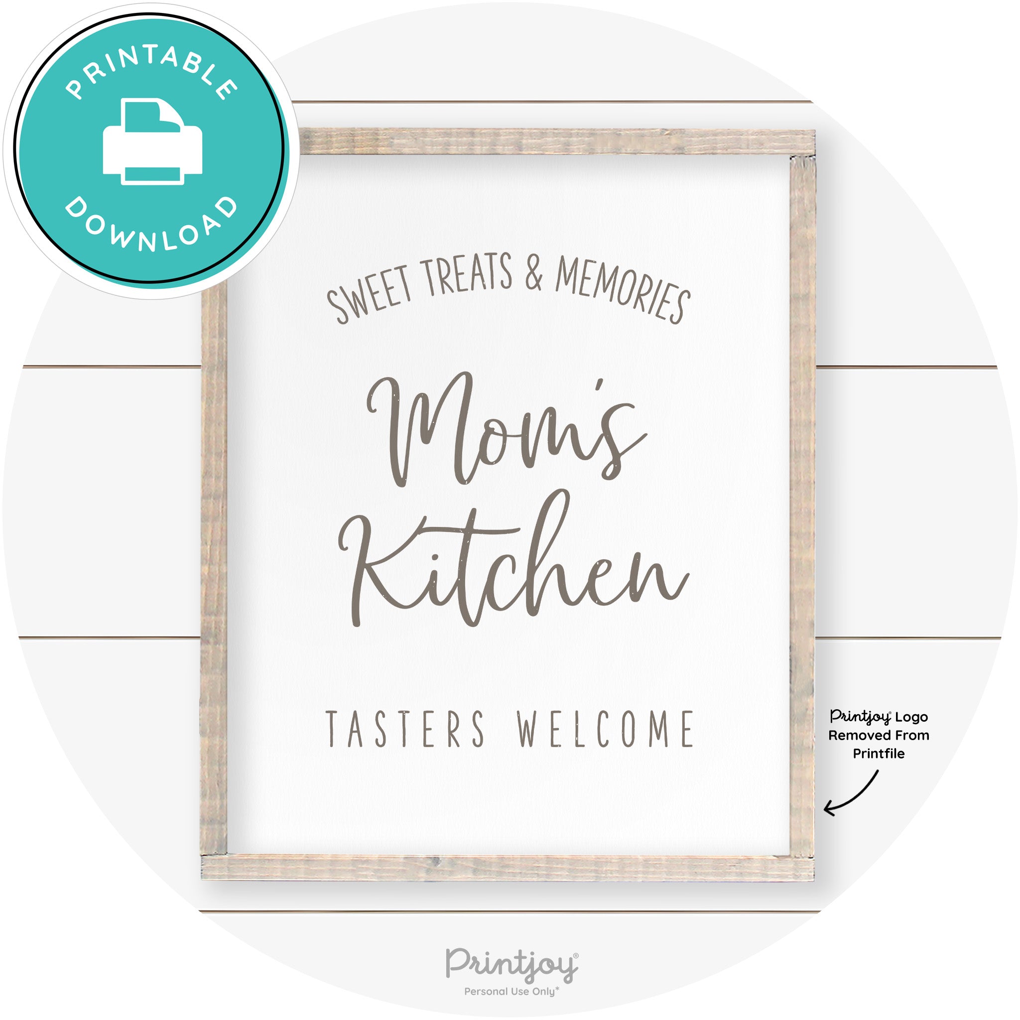 Mom's Kitchen Tasters Welcome Farmhouse Wall Art Free Printable
