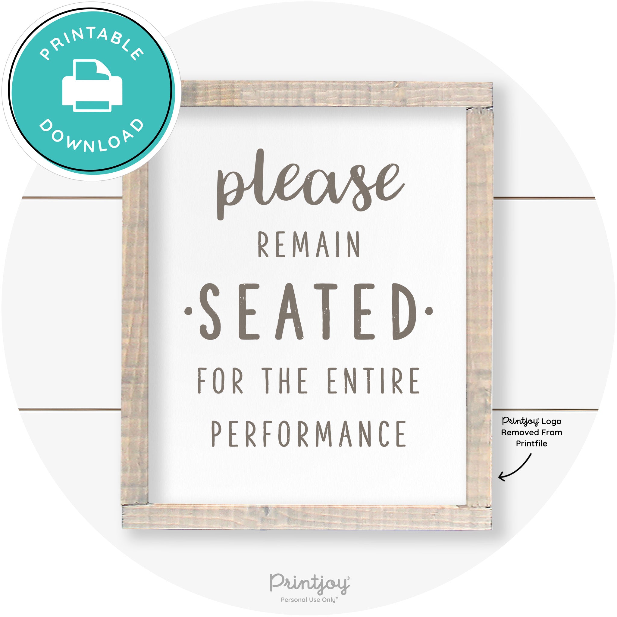 Please Remain Seated Funny Bathroom Farmhouse Art Free Printable