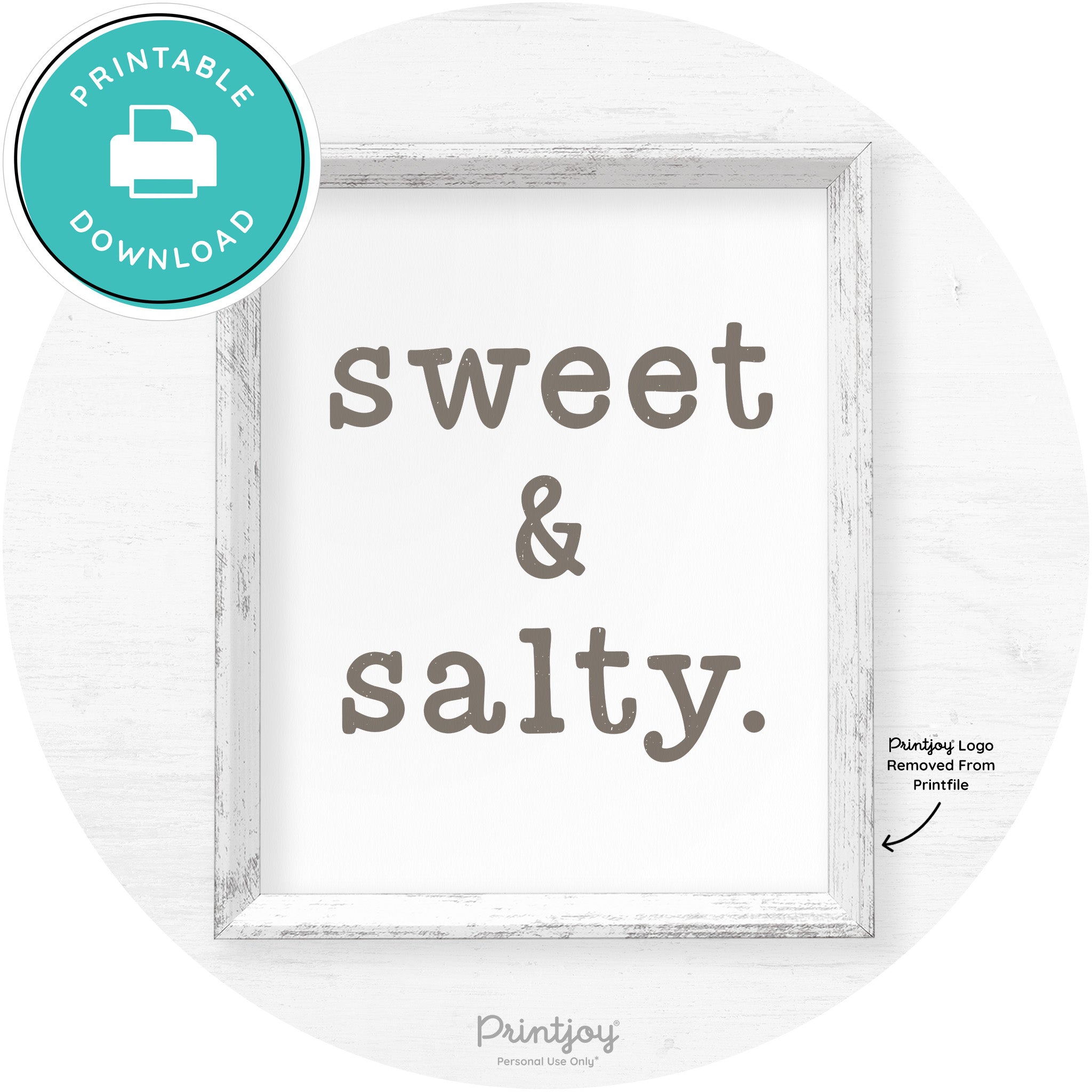 Sweet & Salty Southern Kitchen Farmhouse Wall Art Free Printable