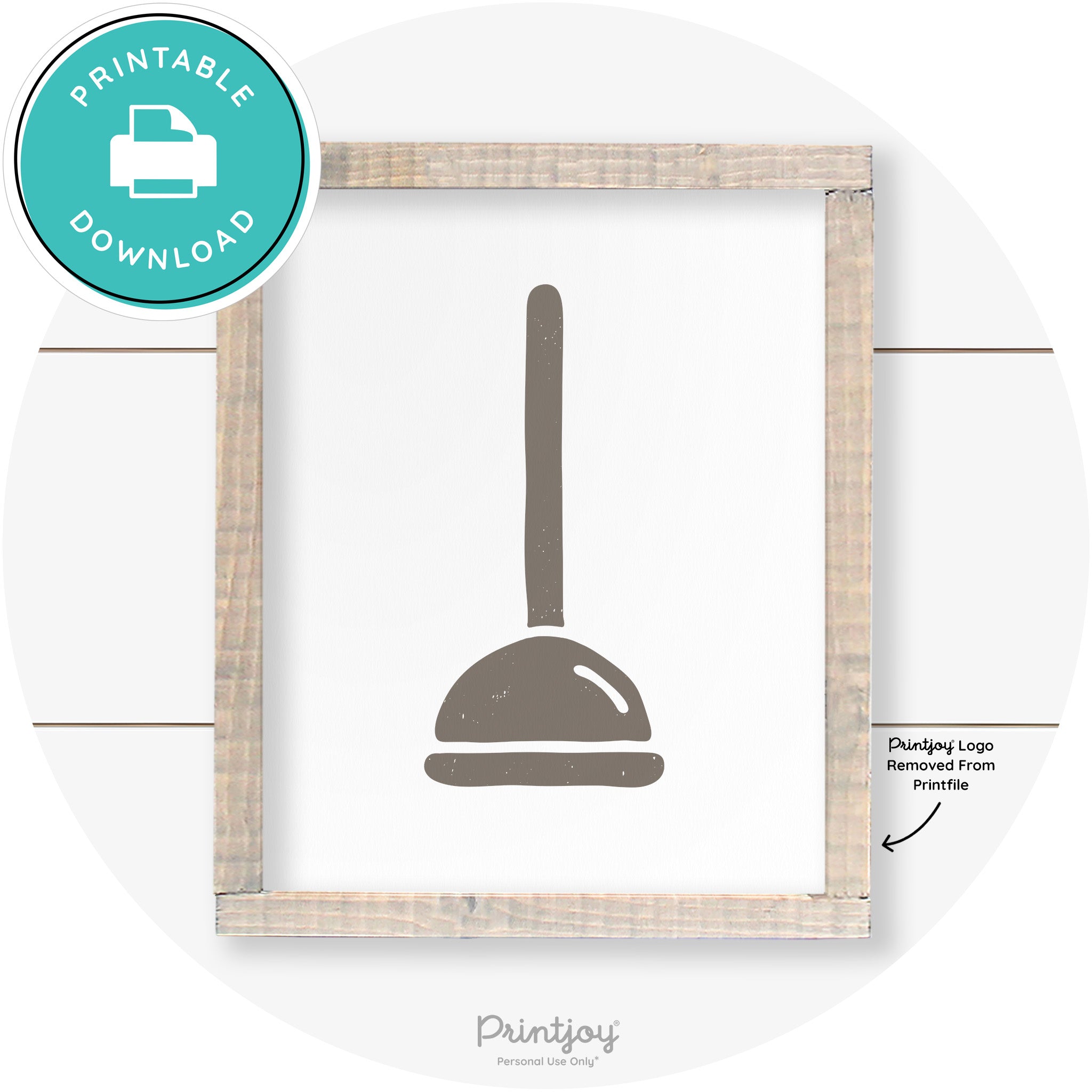 Toilet Plunger Bathroom Sign Farmhouse Wall Art Decor Free Printable