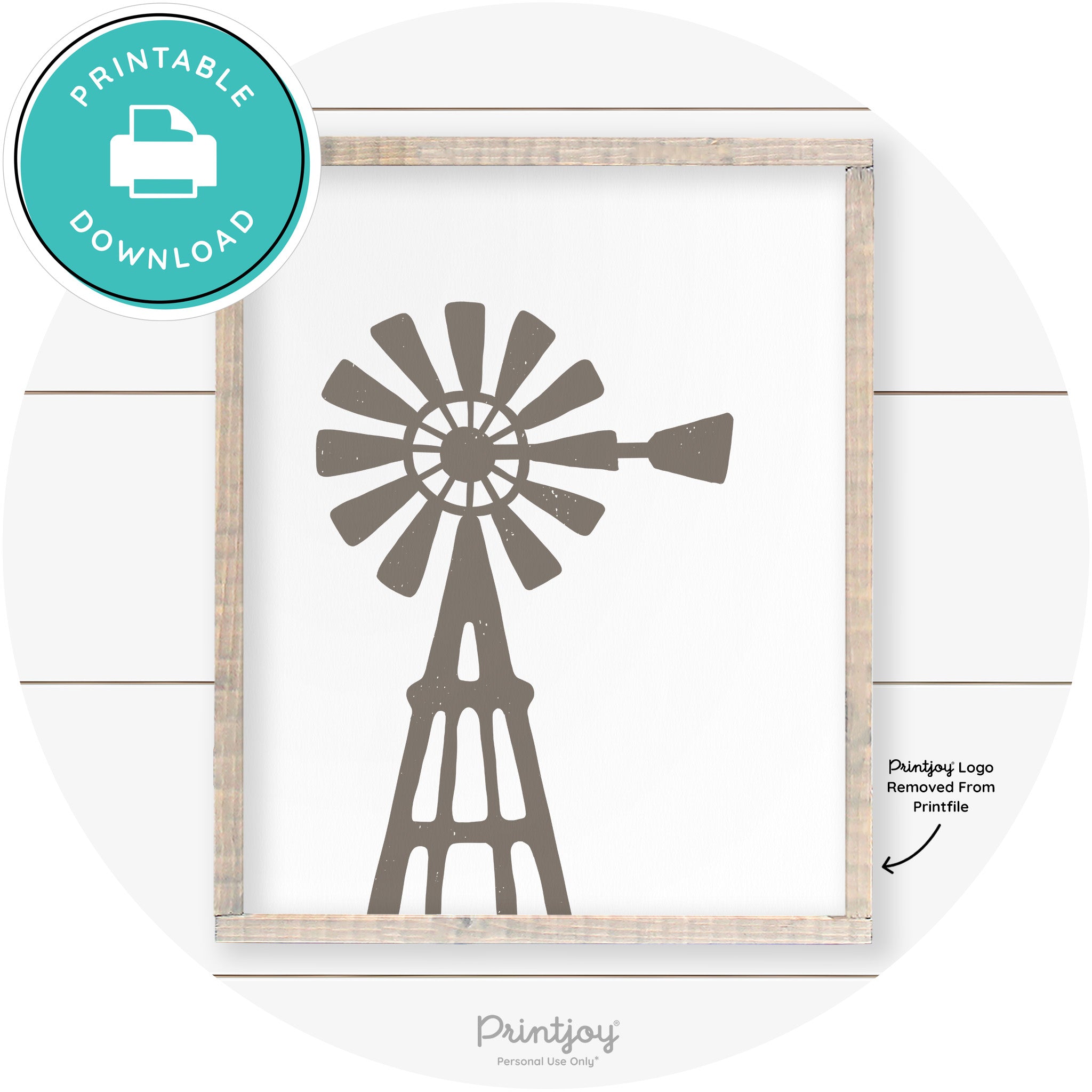 Windmill Rustic Farmhouse Living Room Wall Art Decor Free Printable