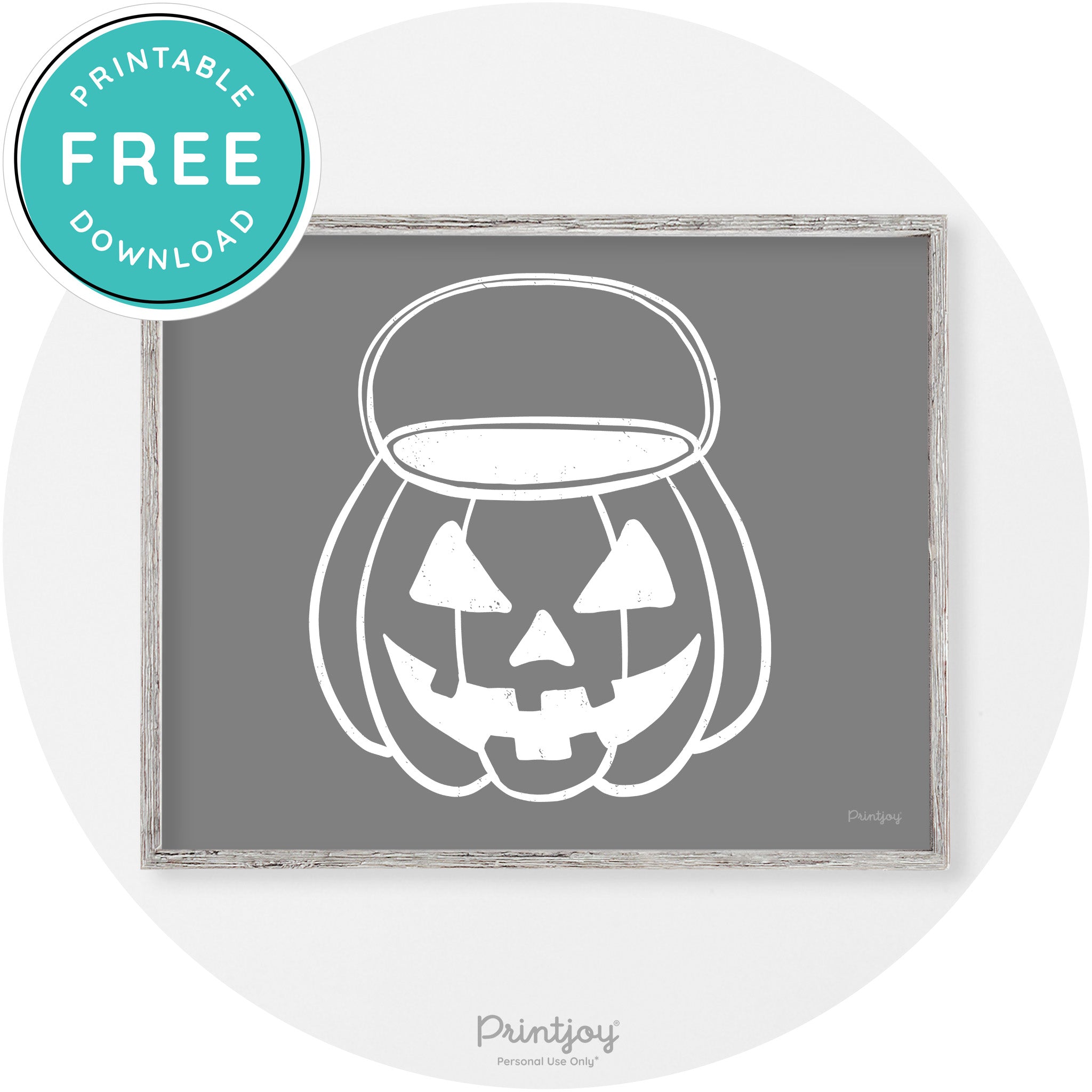 Jack O Lantern Treat Bucket Vintage Halloween Wall Art Free Printable - Printjoy