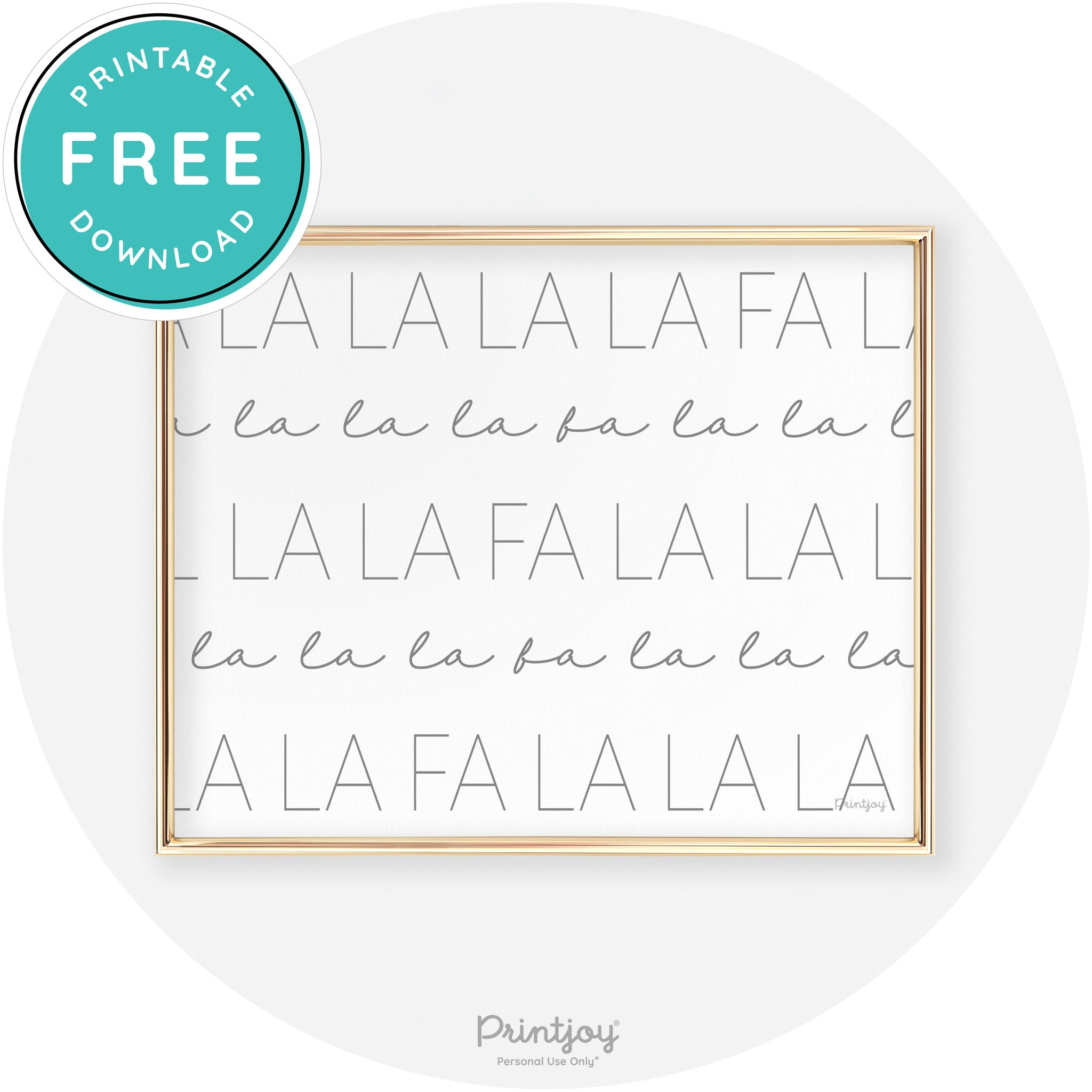 Fa La La Pattern Cute Modern Chic Wall Art Decor Free Printable