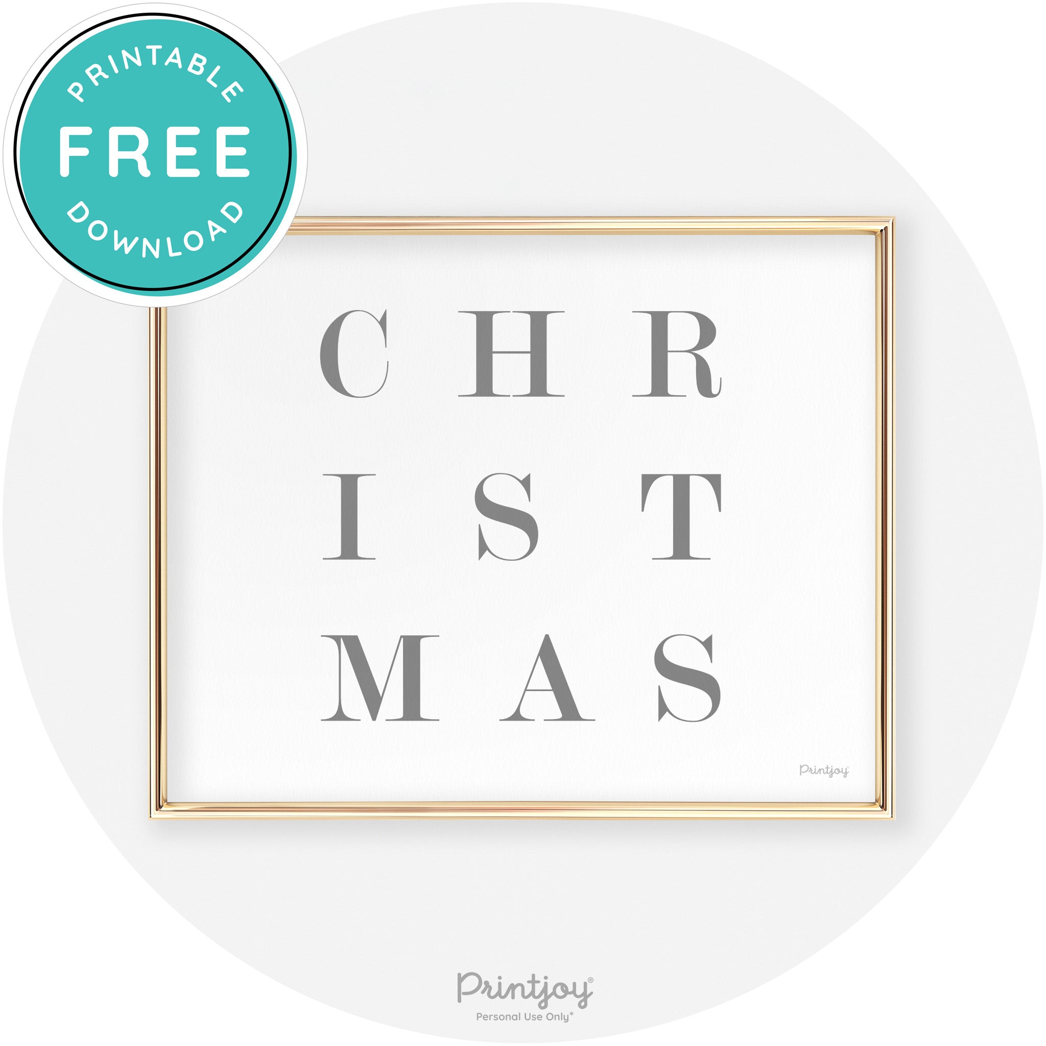Christmas Typography Cute Modern Chic Decor Wall Art Free Printable