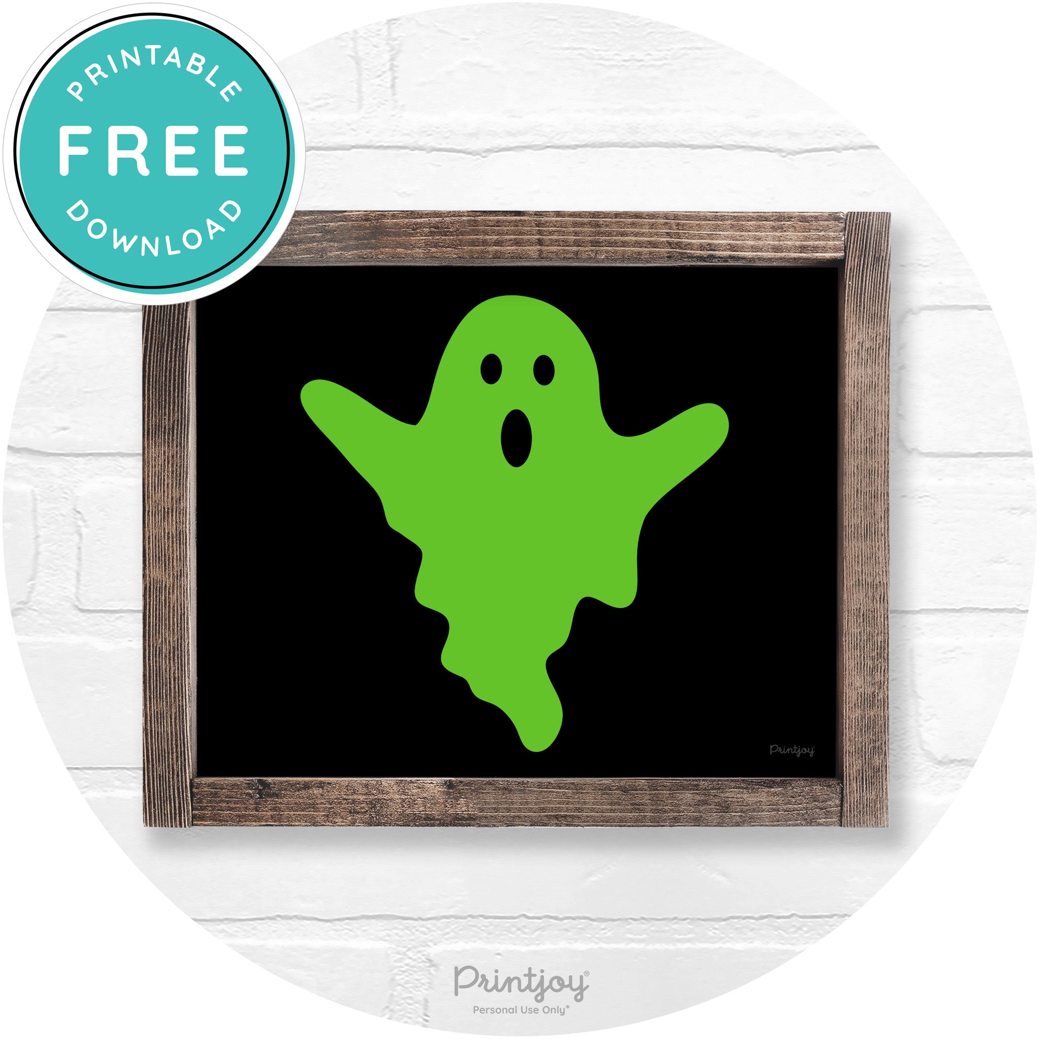 Halloween Cute Ghost Rustic Farmhouse Wall Art Free Printable