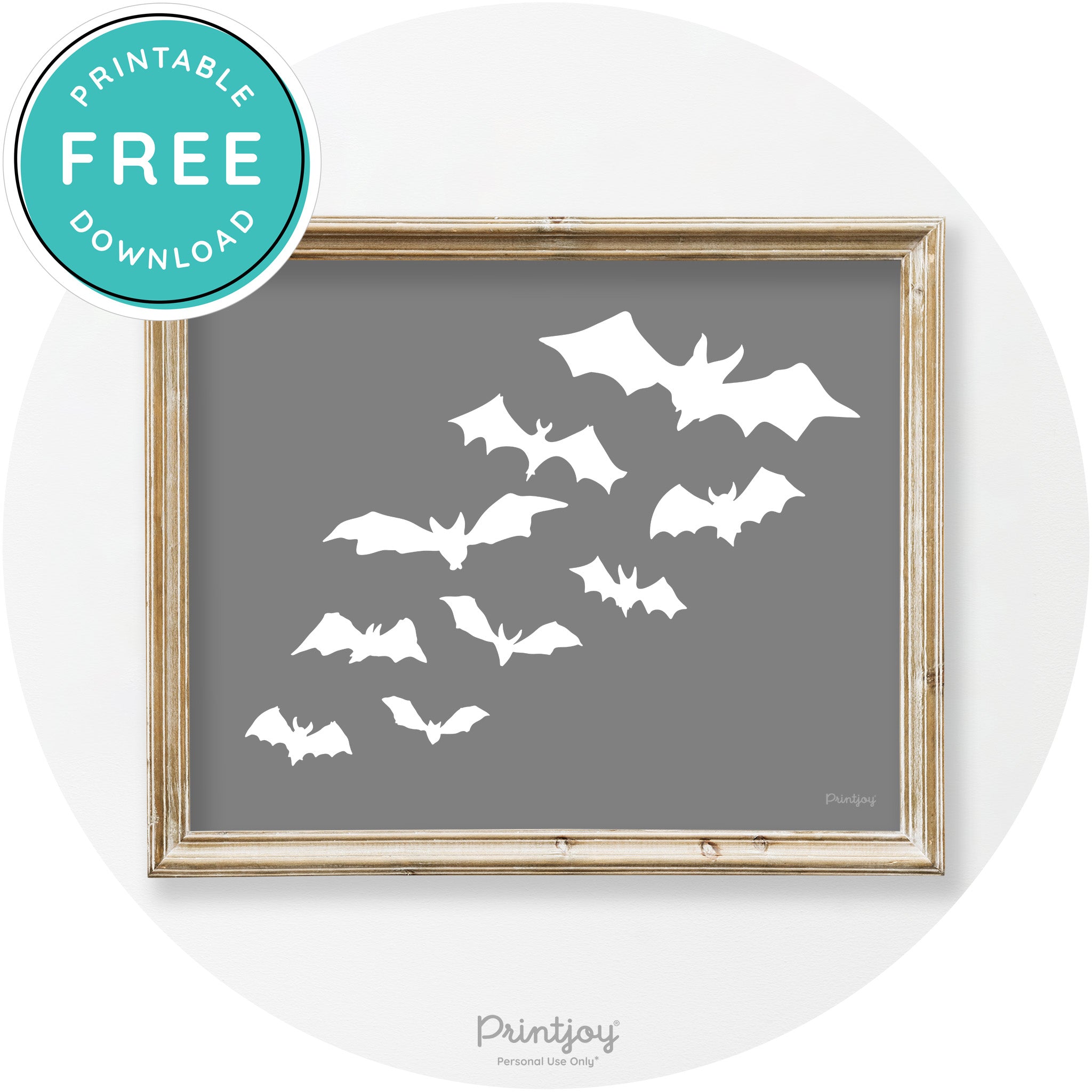 Halloween Bats Silhouette Modern Vintage Wall Art Free Printable