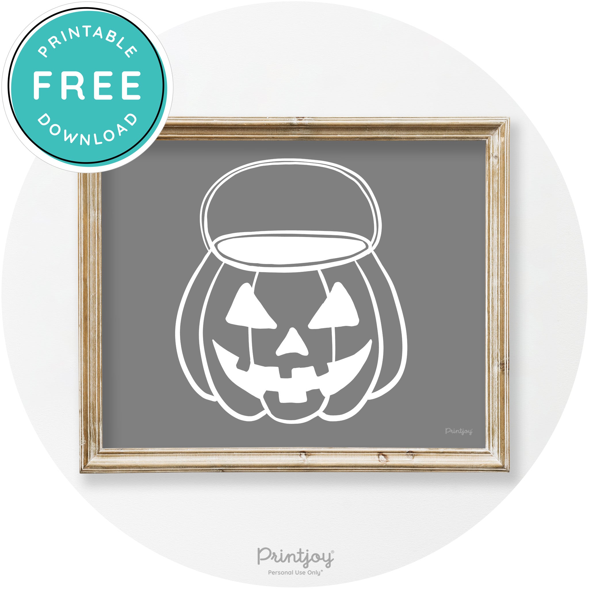 Jack O Lantern Treat Bucket Vintage Halloween Wall Art Free Printable