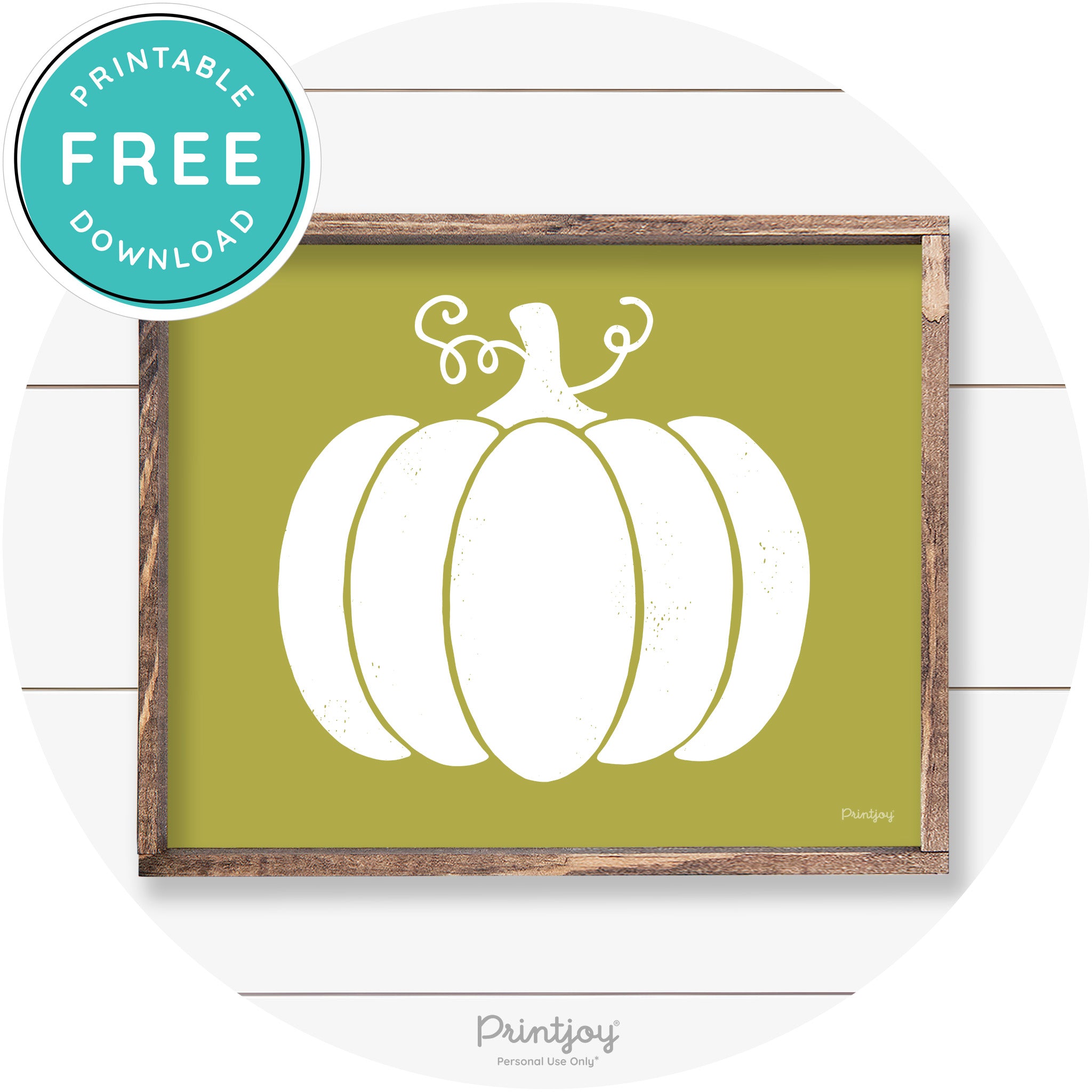 Pumpkin Thanksgiving Cute Farmhouse Wall Art Decor Free Printable - Printjoy