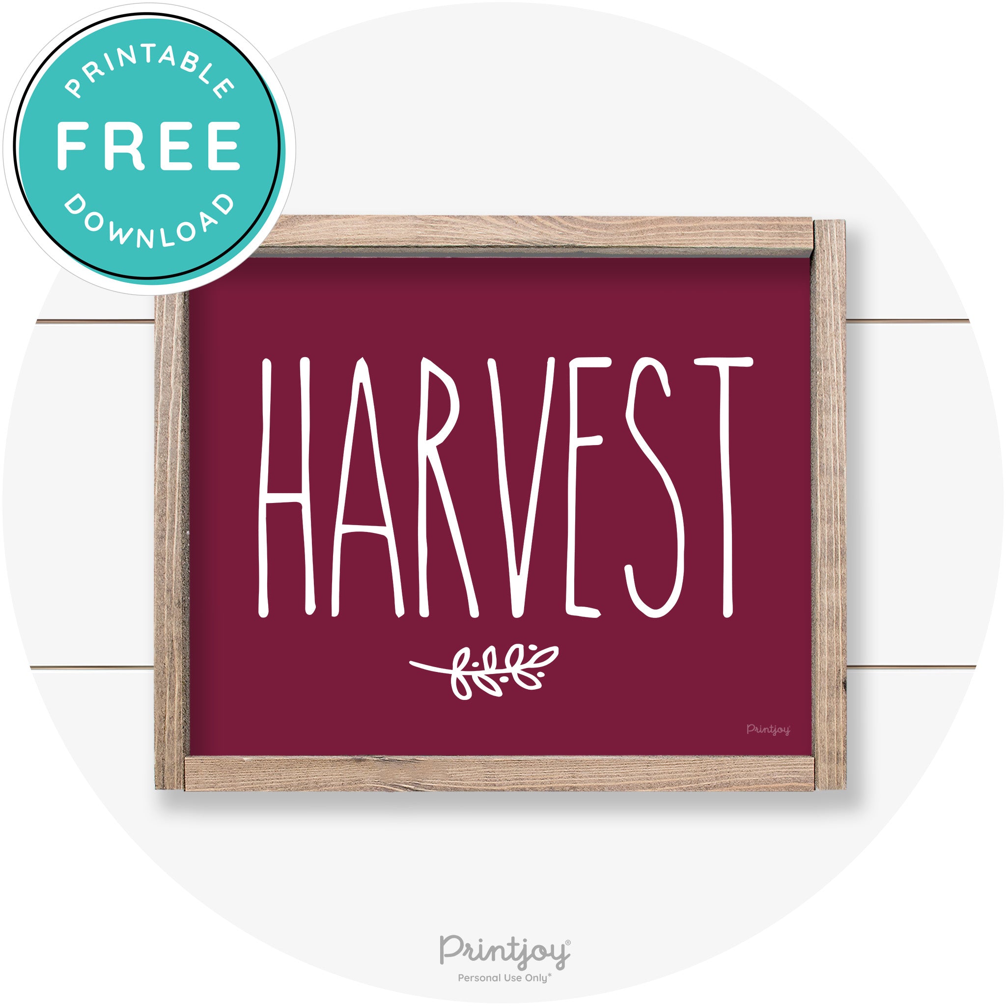 Fall Harvest Tall Letting Cute Farmhouse Wall Art Printable