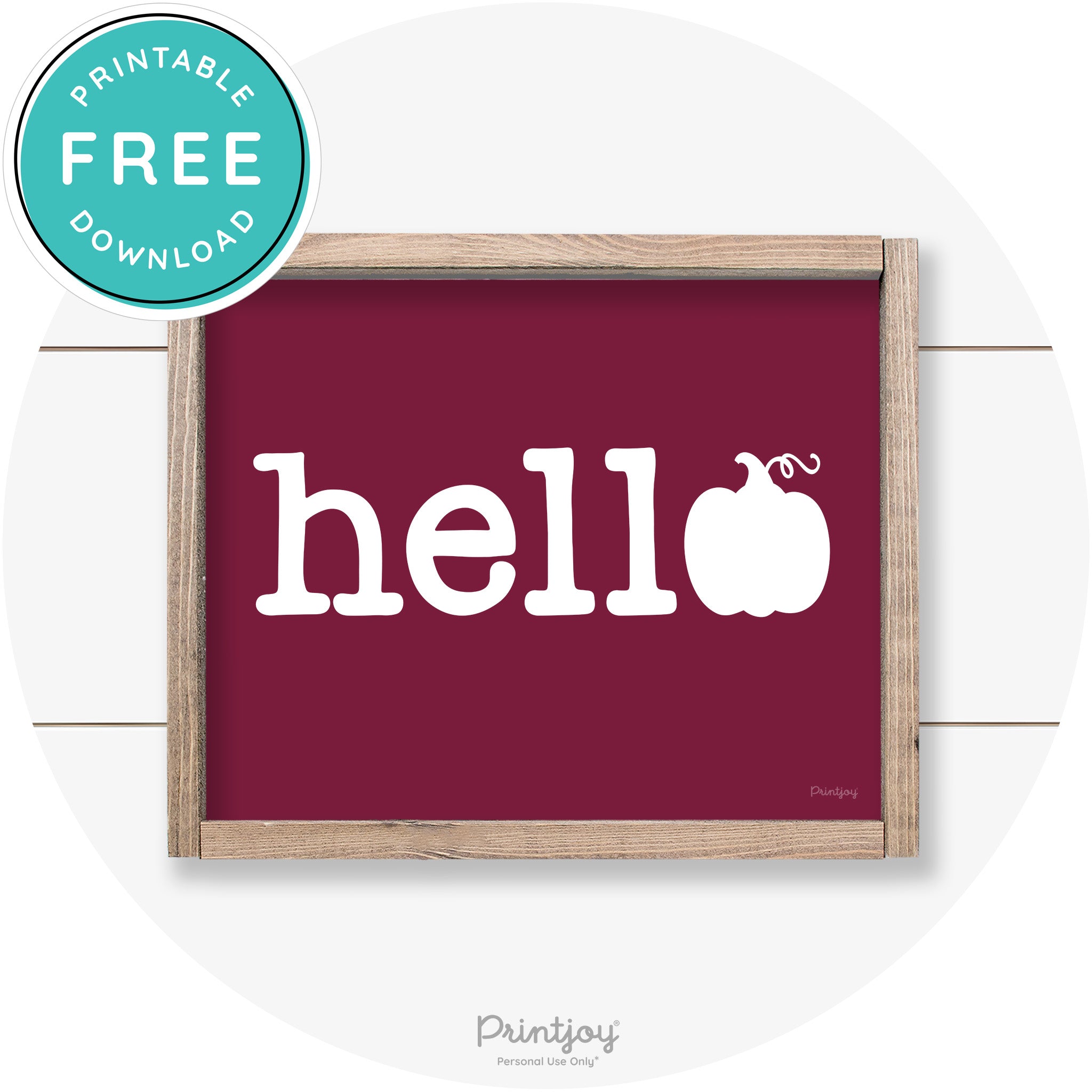 Hello Pumpkin Fall Autumn Cute Farmhouse Wall Art Free Printable