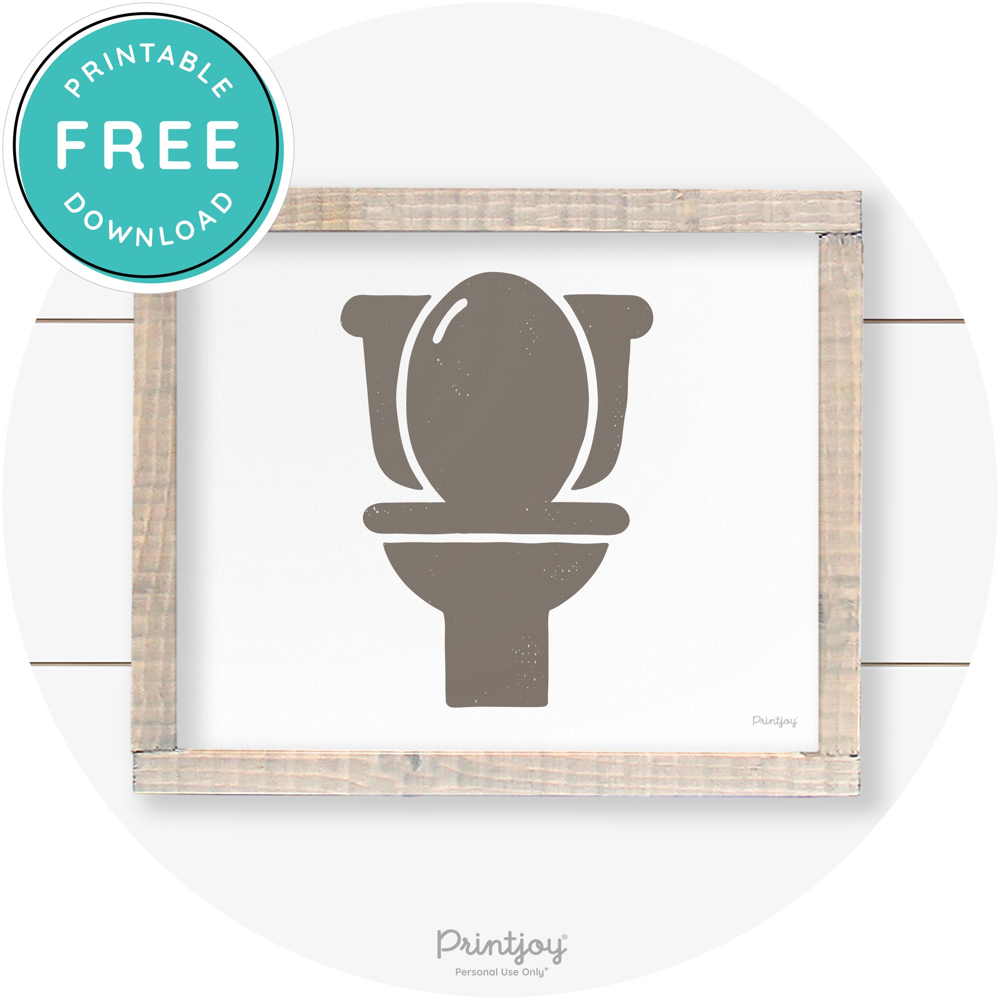 Toilet Seat Bathroom Sign Farmhouse Wall Art Decor Free Printable