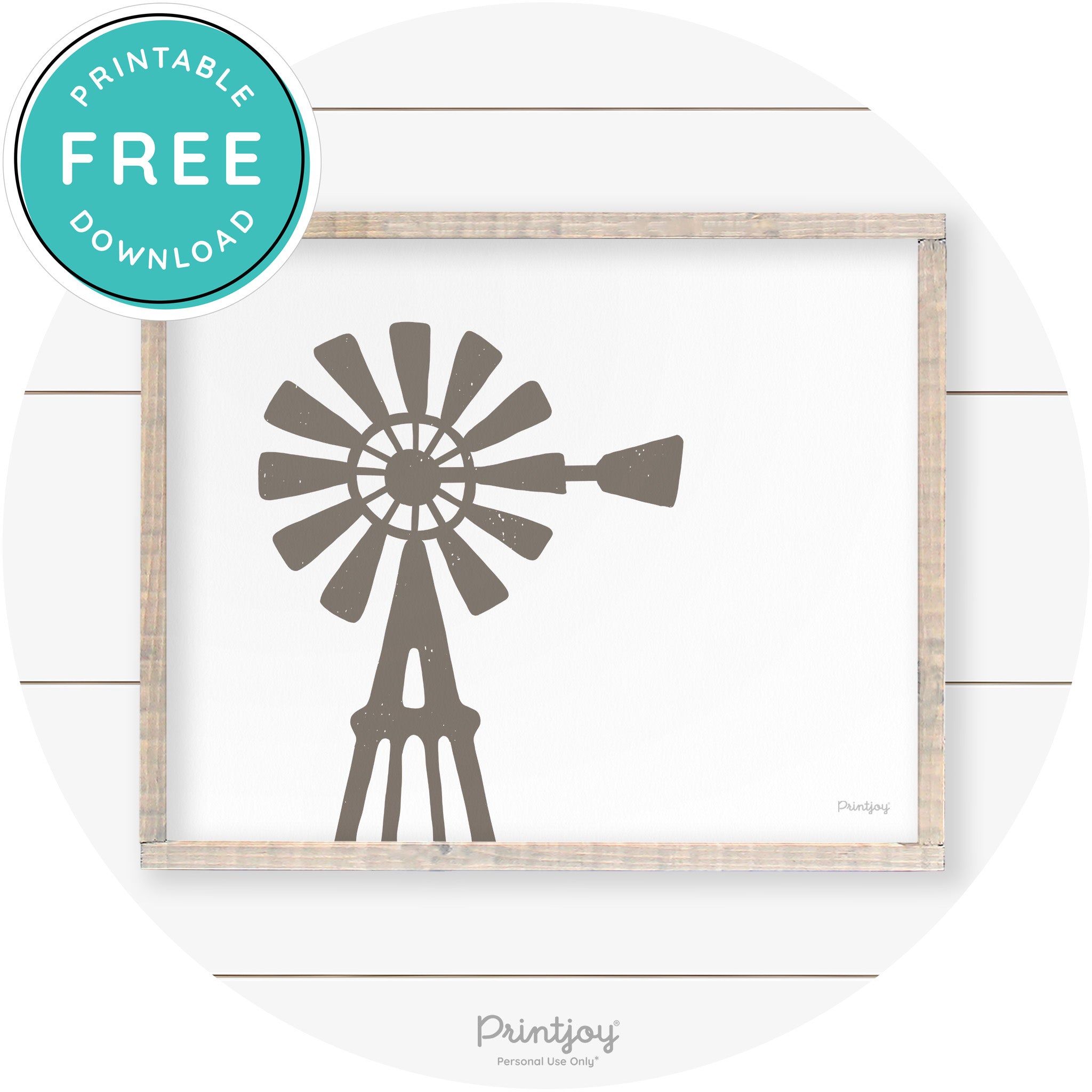 Windmill Rustic Farmhouse Living Room Wall Art Decor Free Printable