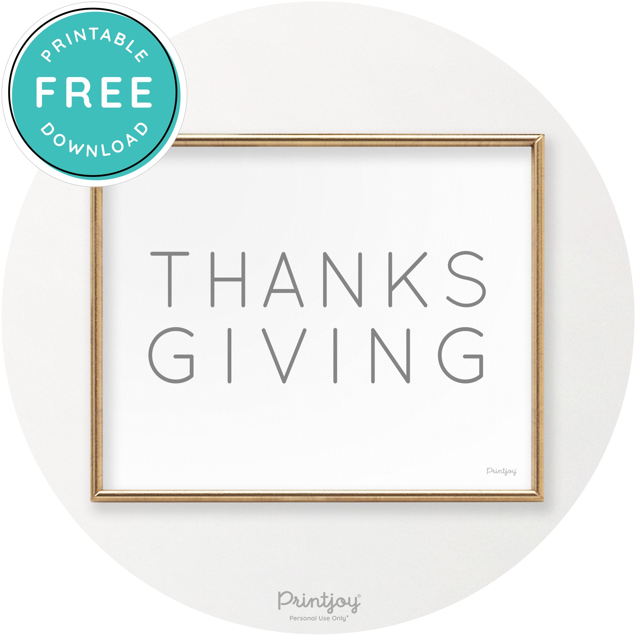 Thanksgiving Cute Typography Modern Chic Wall Art Printable
