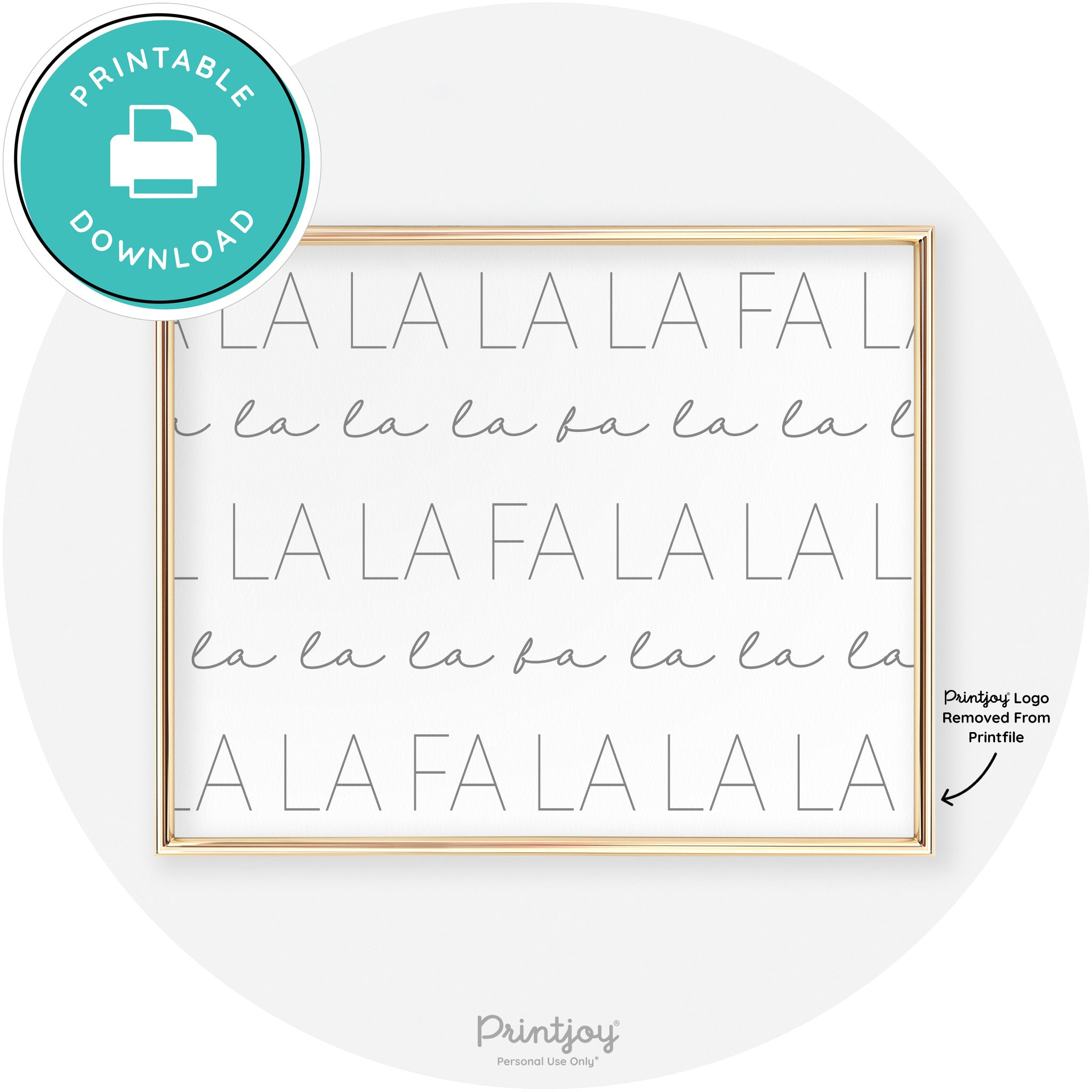 Fa La La Pattern Cute Modern Chic Wall Art Decor Free Printable