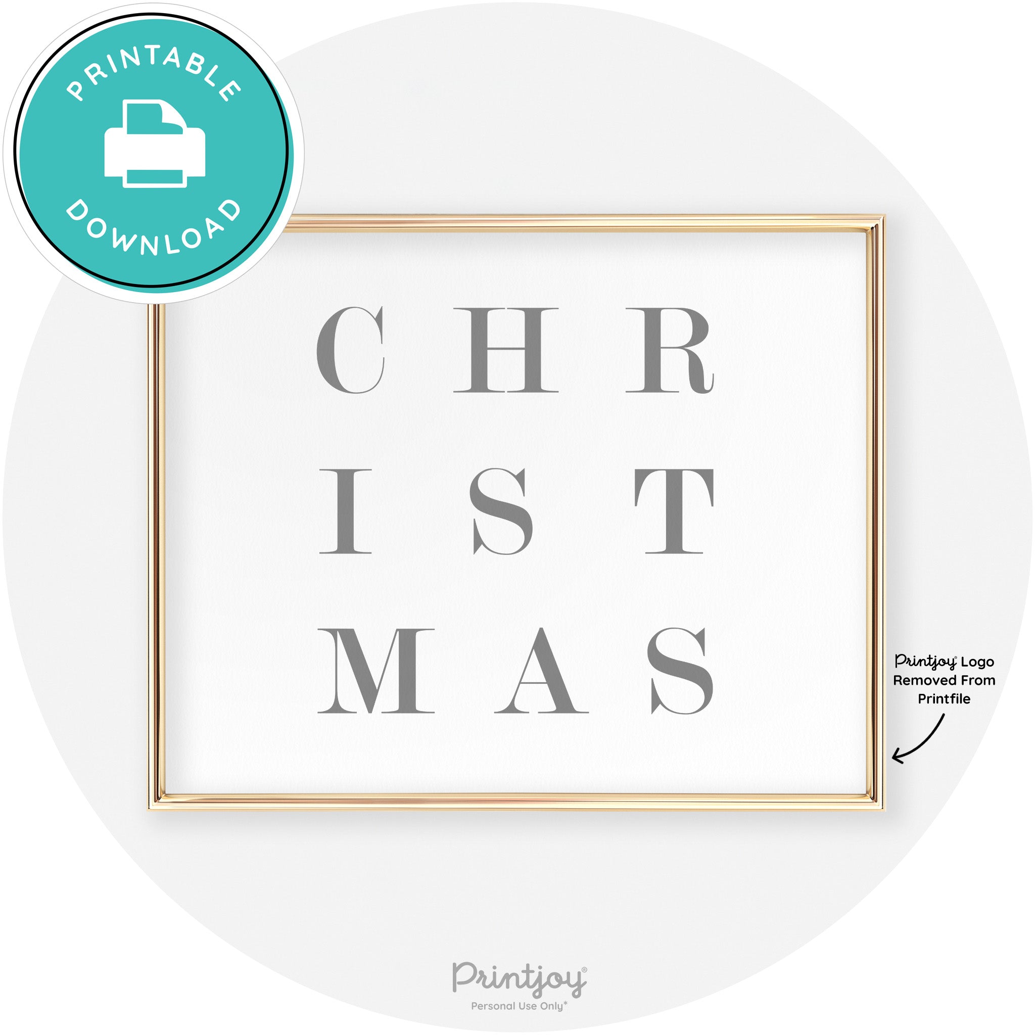 Christmas Typography Cute Modern Chic Decor Wall Art Free Printable