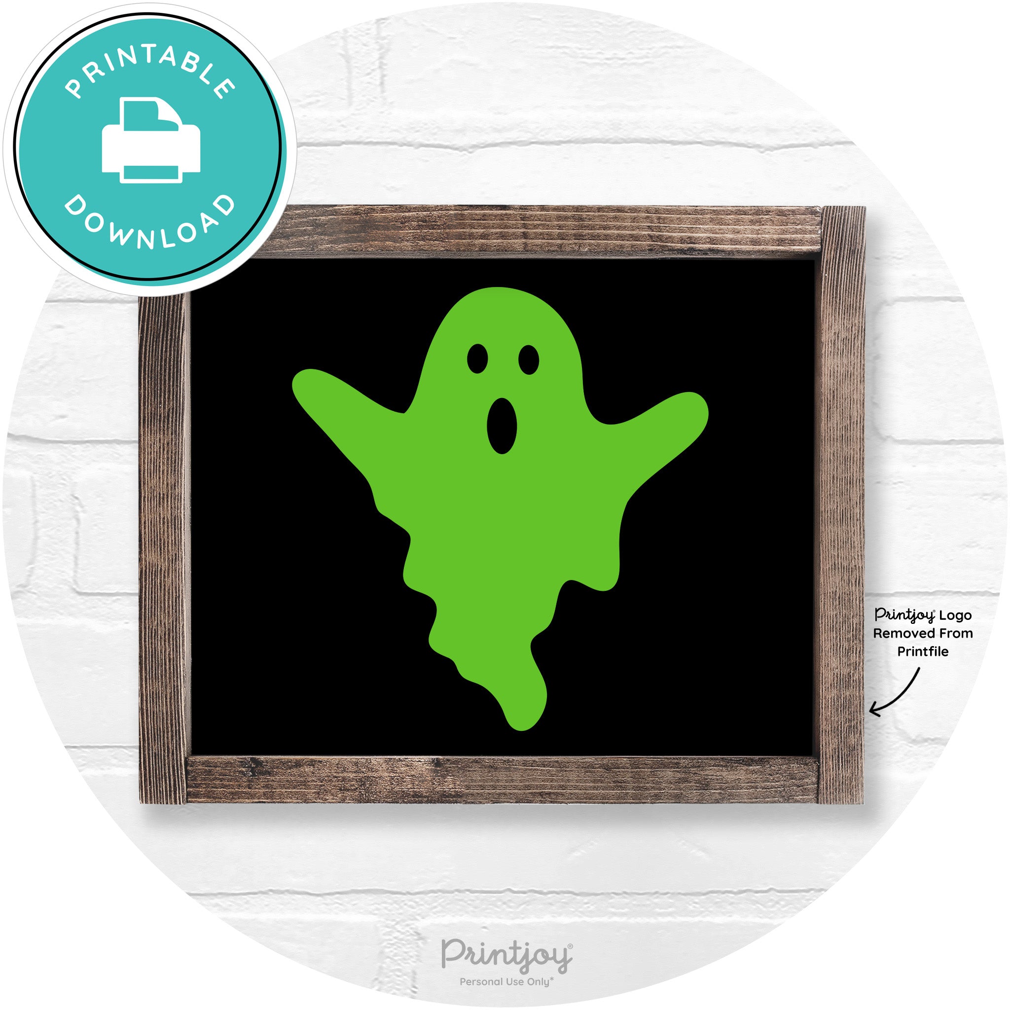 Halloween Cute Ghost Rustic Farmhouse Wall Art Free Printable