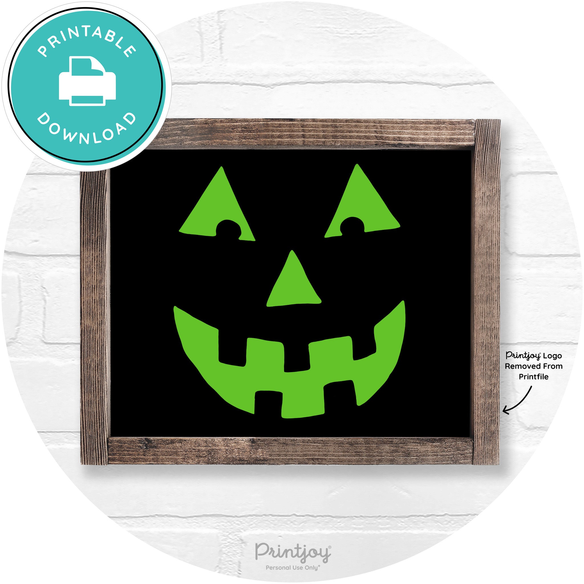 Jack O Lantern Halloween Rustic Farmhouse Wall Art Printable