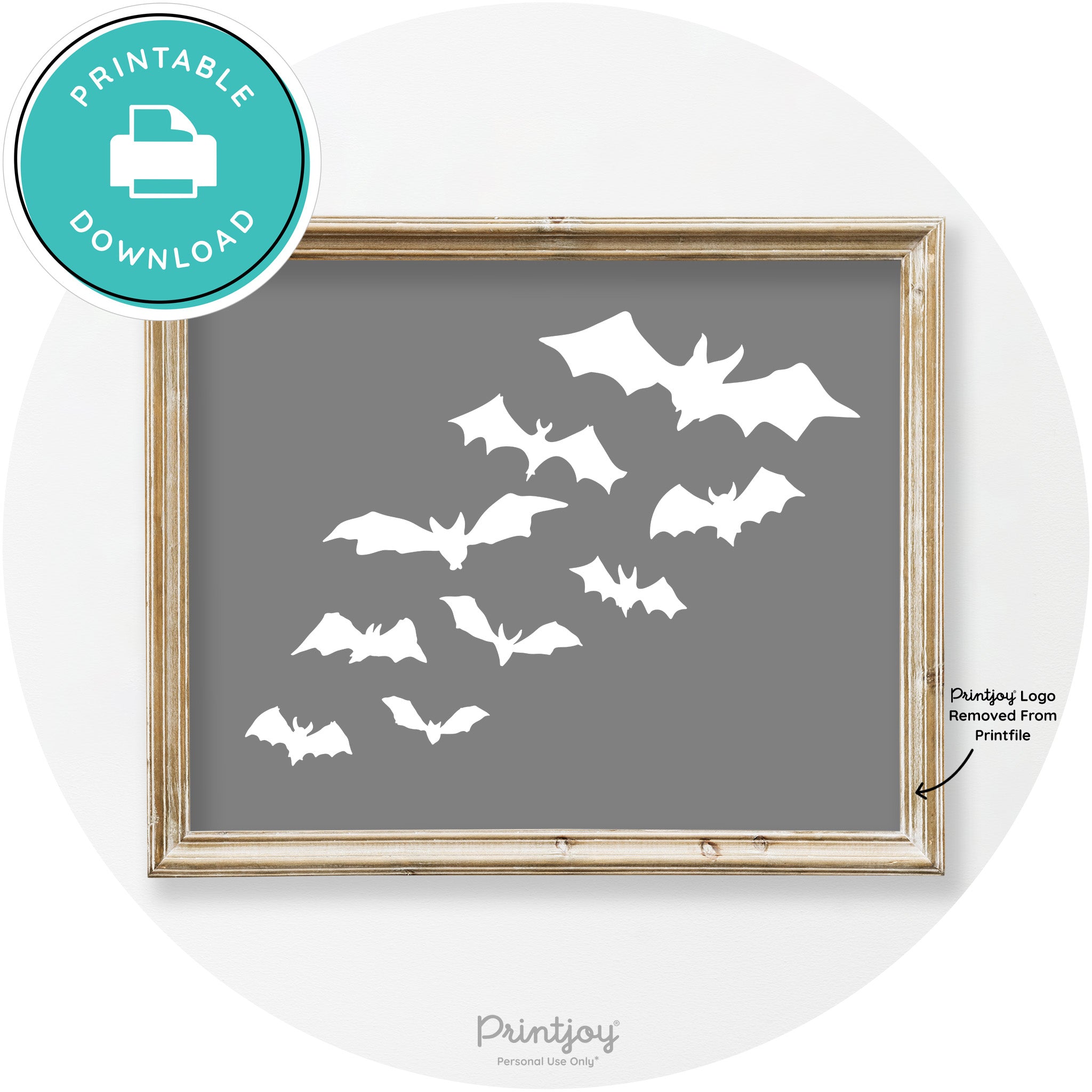 Halloween Bats Silhouette Modern Vintage Wall Art Free Printable