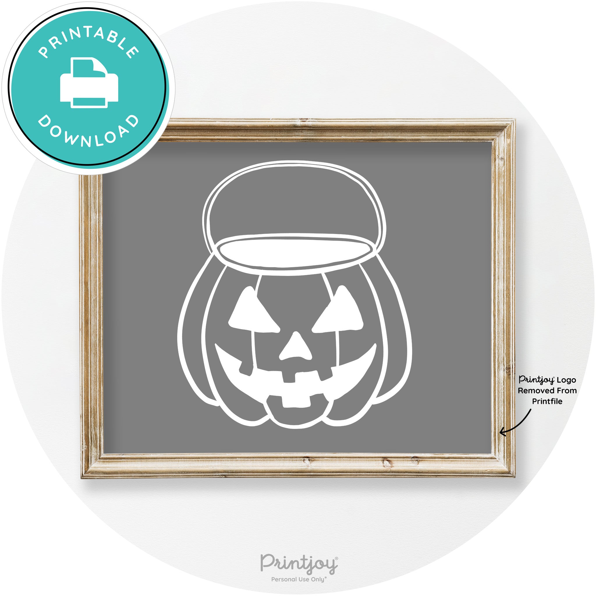 Jack O Lantern Treat Bucket Vintage Halloween Wall Art Free Printable