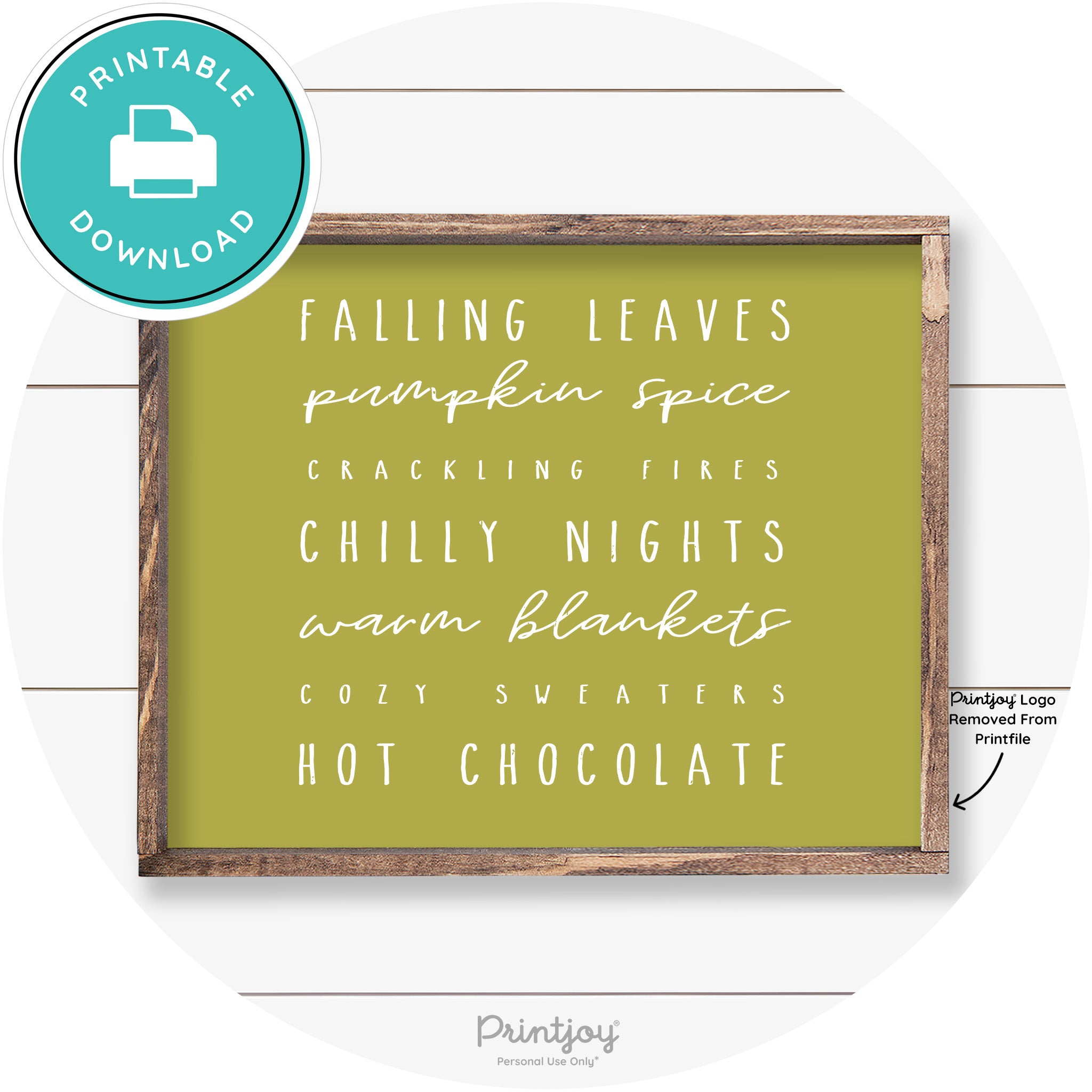 Fall Favorite Things Cute Farmhouse Autumn Wall Art Free Printable - Printjoy