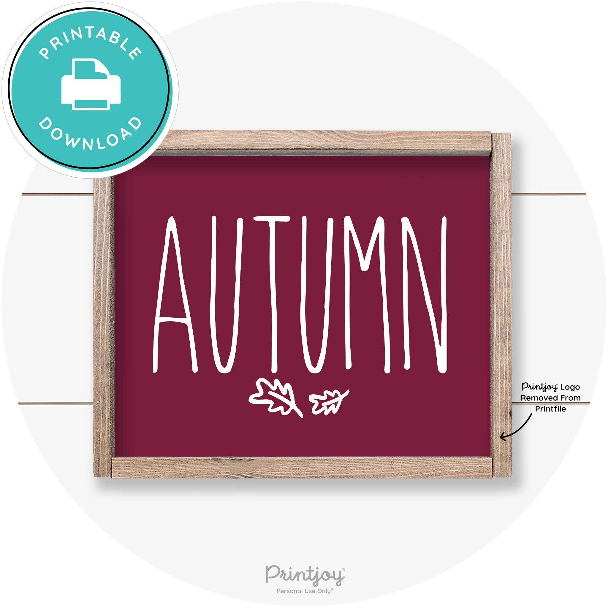 Autumn Leaves Cute Farmhouse Wall Art Decor Free Printable