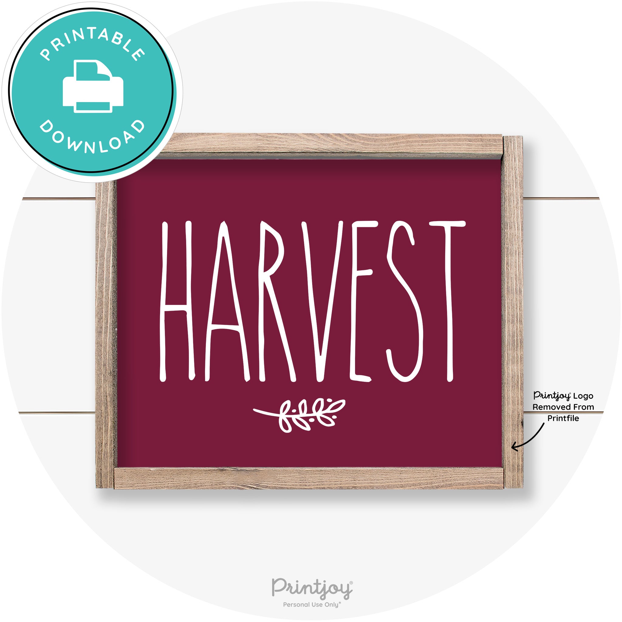 Fall Harvest Tall Letting Cute Farmhouse Wall Art Printable
