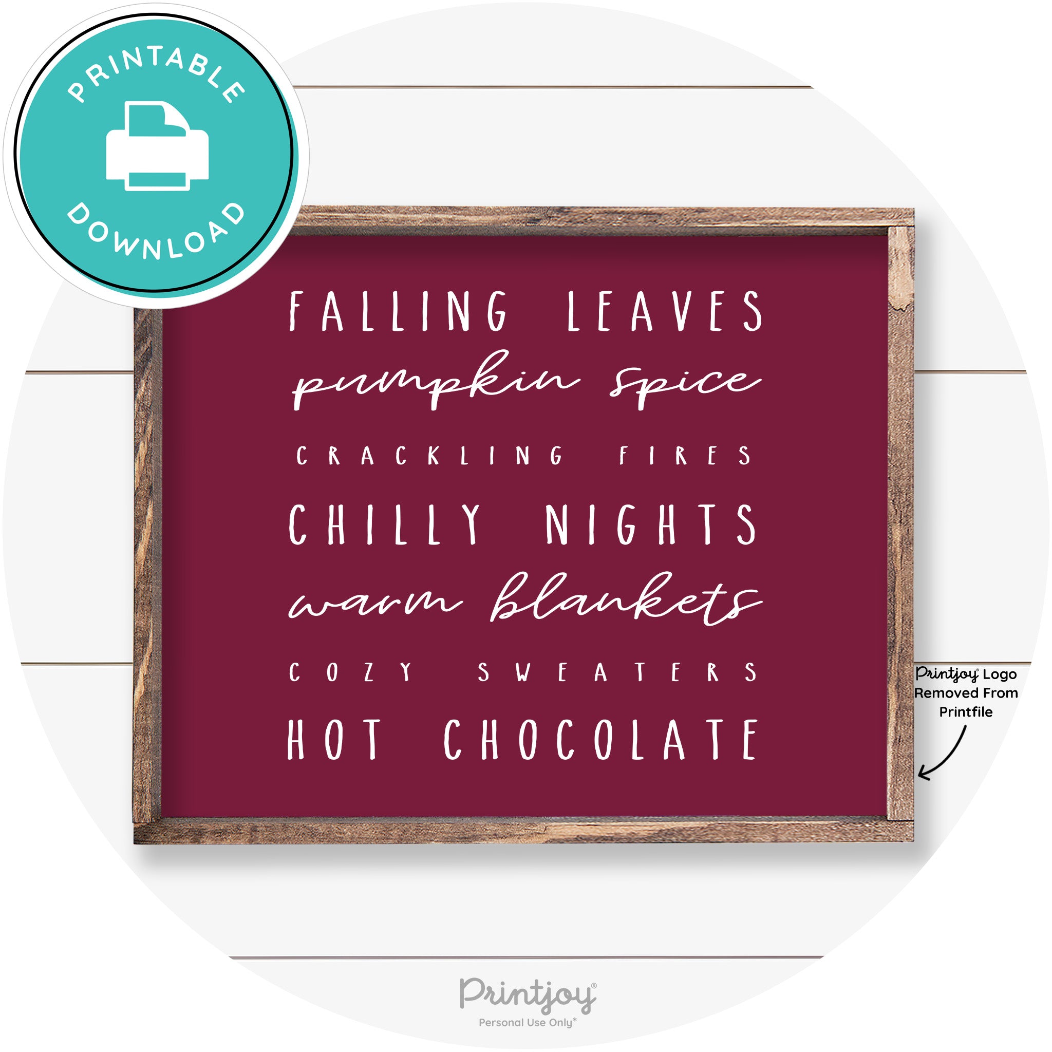 Fall Favorite Things Cute Farmhouse Autumn Wall Art Free Printable