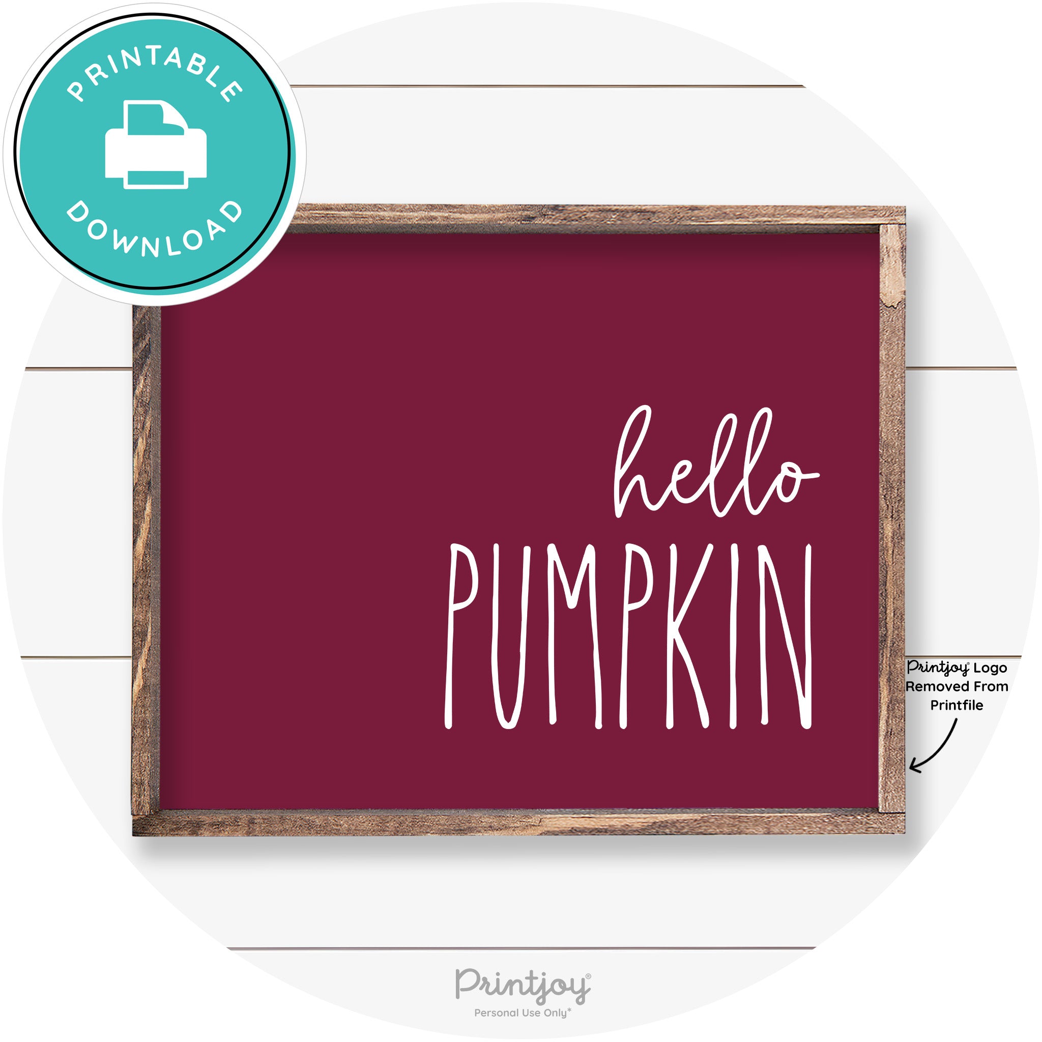 Hello Pumpkin Cute Fun Simple Farmhouse Wall Art Free Printable