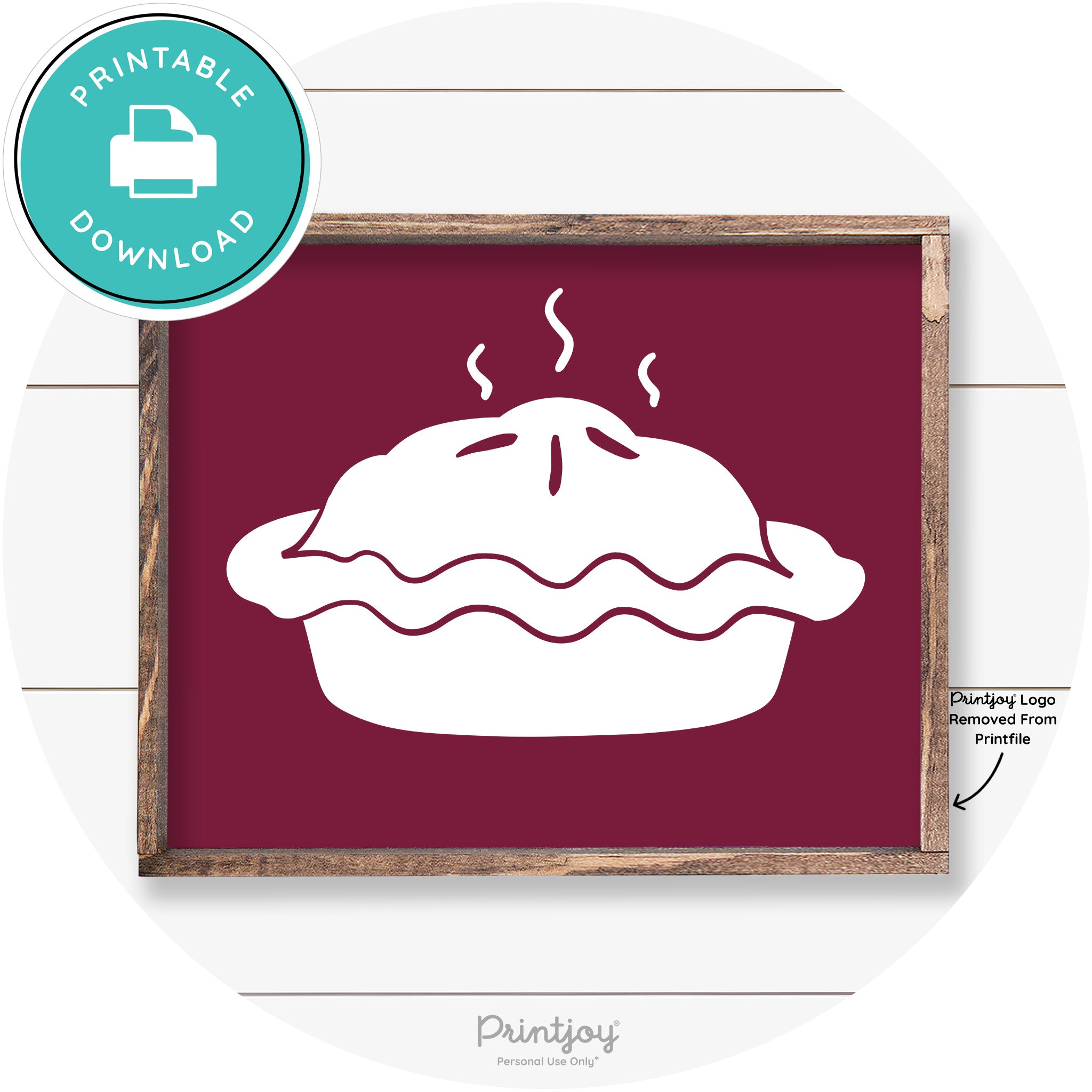 Pie Thanksgiving Desert Cute Farmhouse Wall Art Decor Free Printable