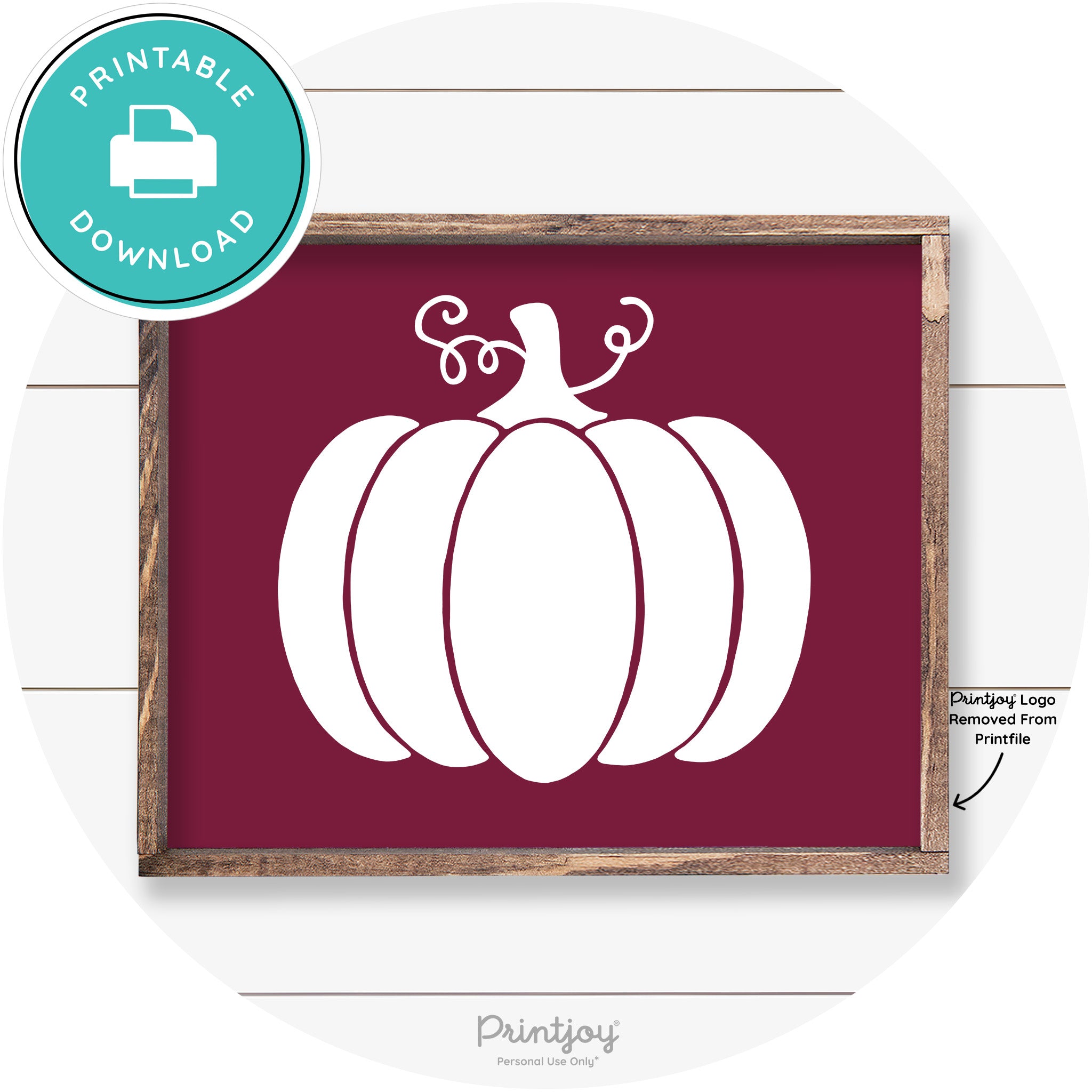 Pumpkin Thanksgiving Cute Farmhouse Wall Art Decor Free Printable