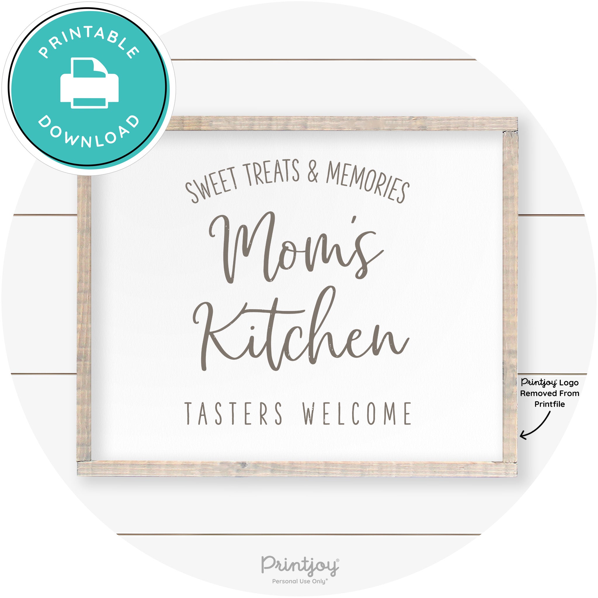 Mom's Kitchen Tasters Welcome Farmhouse Wall Art Free Printable