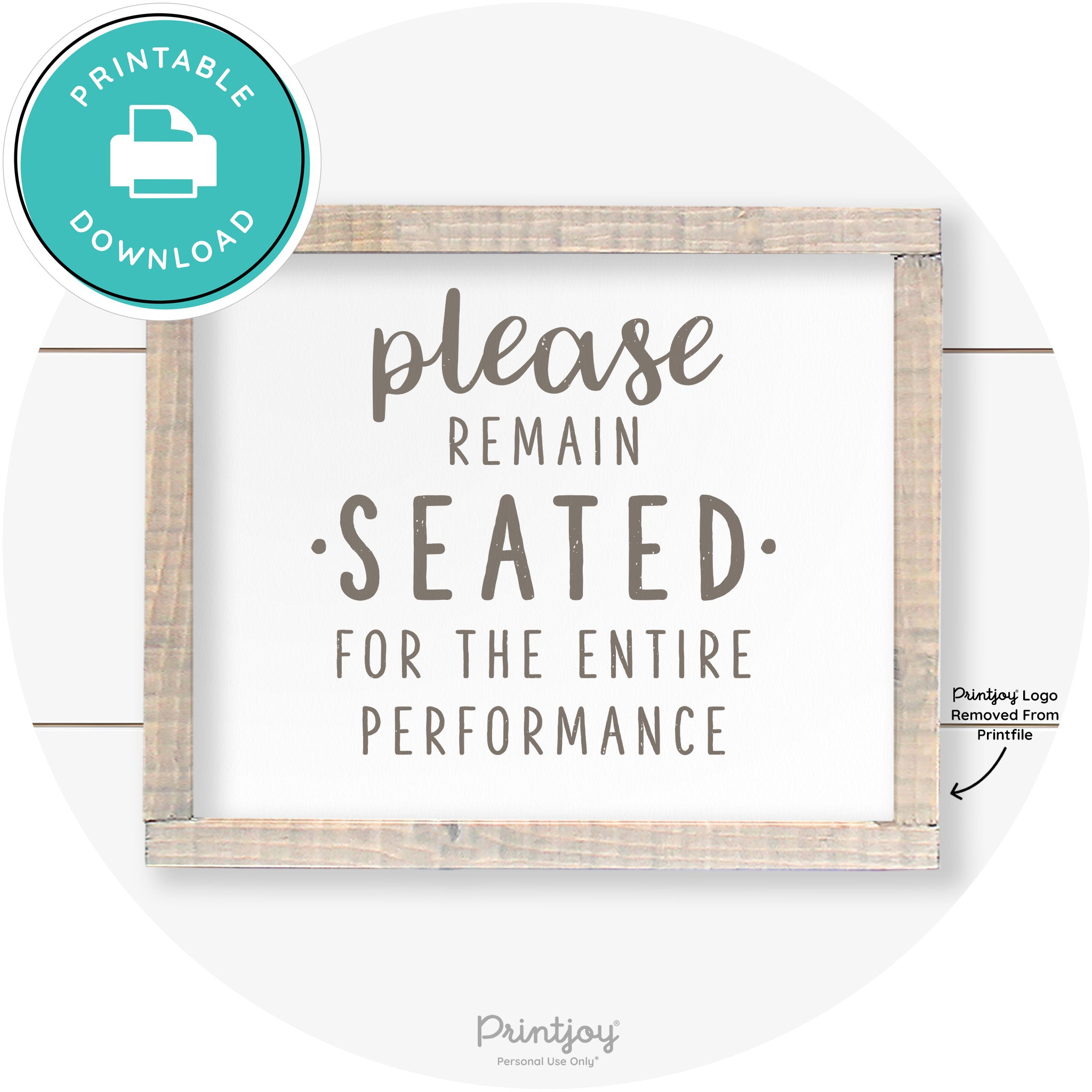 Please Remain Seated Funny Bathroom Farmhouse Art Free Printable