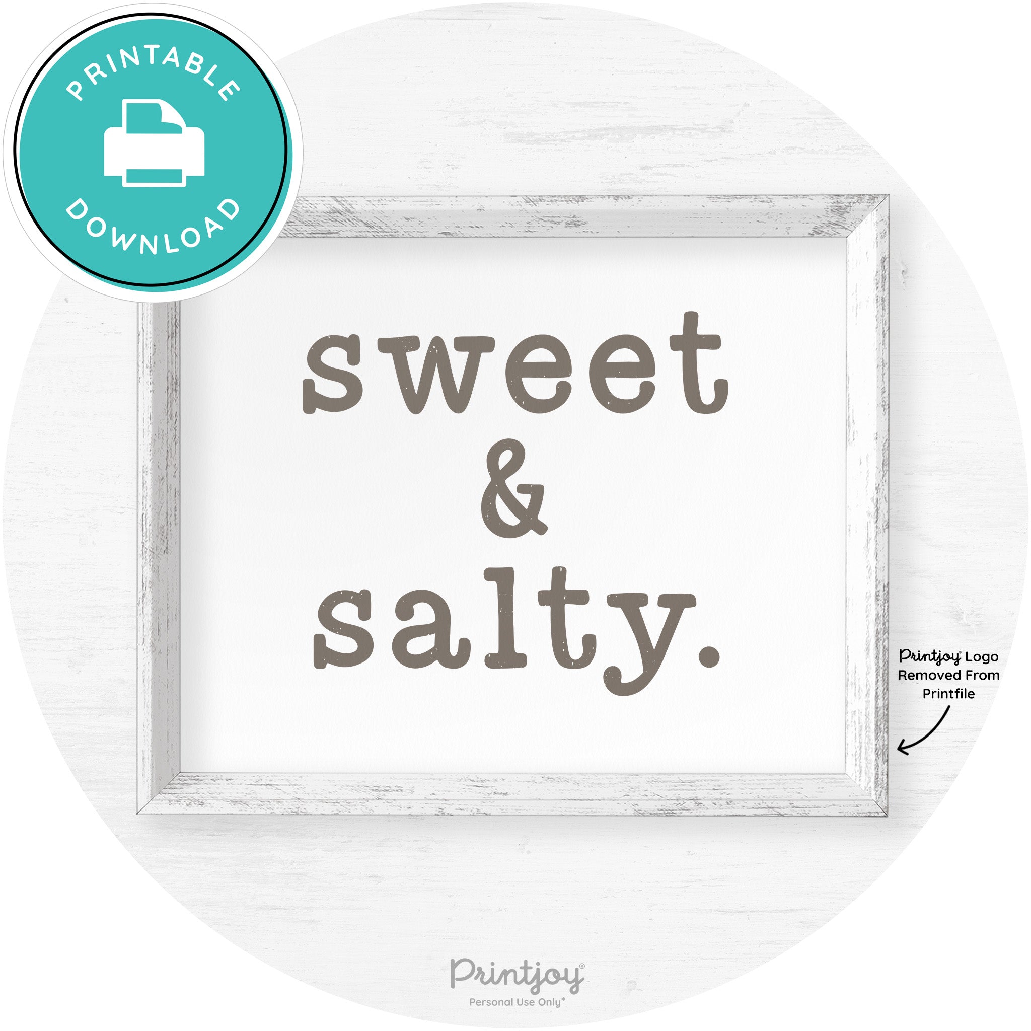 Sweet & Salty Southern Kitchen Farmhouse Wall Art Free Printable
