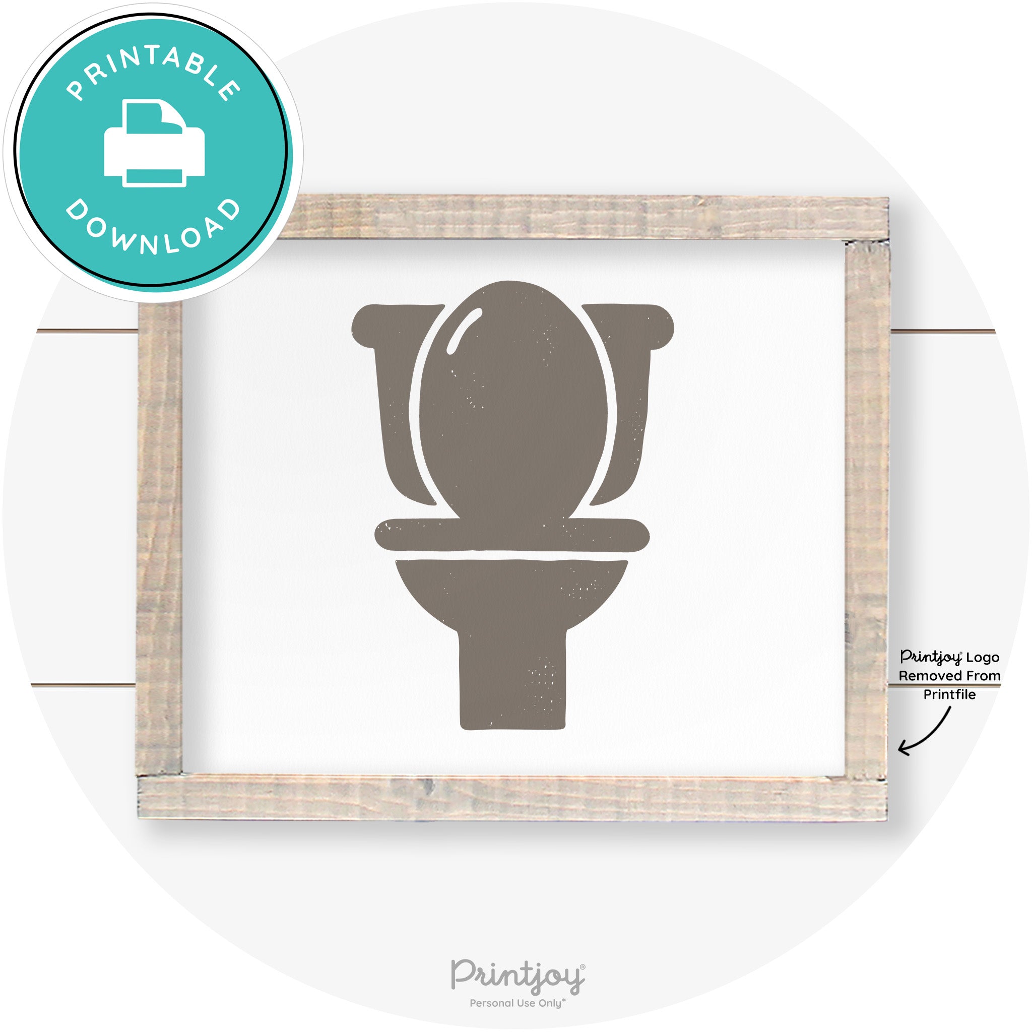 Toilet Seat Bathroom Sign Farmhouse Wall Art Decor Free Printable