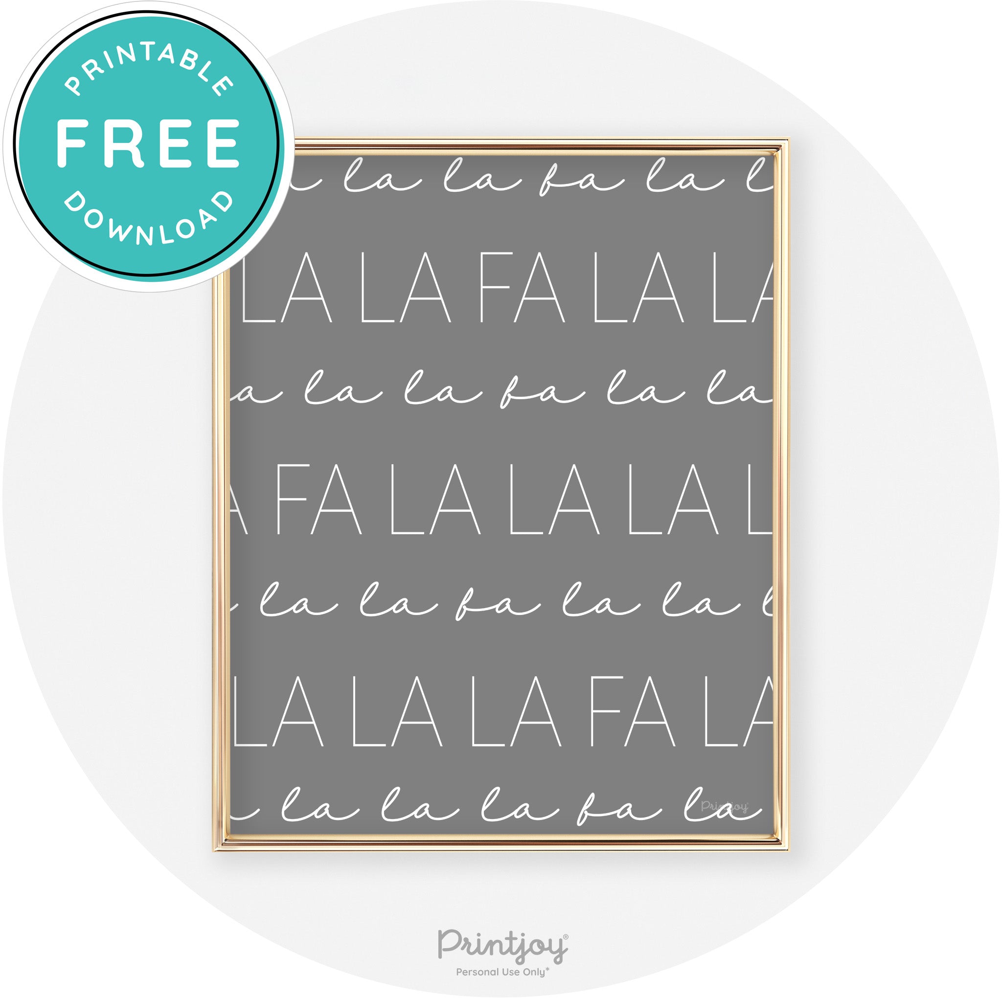 Fa La La Pattern Cute Modern Chic Wall Art Decor Free Printable