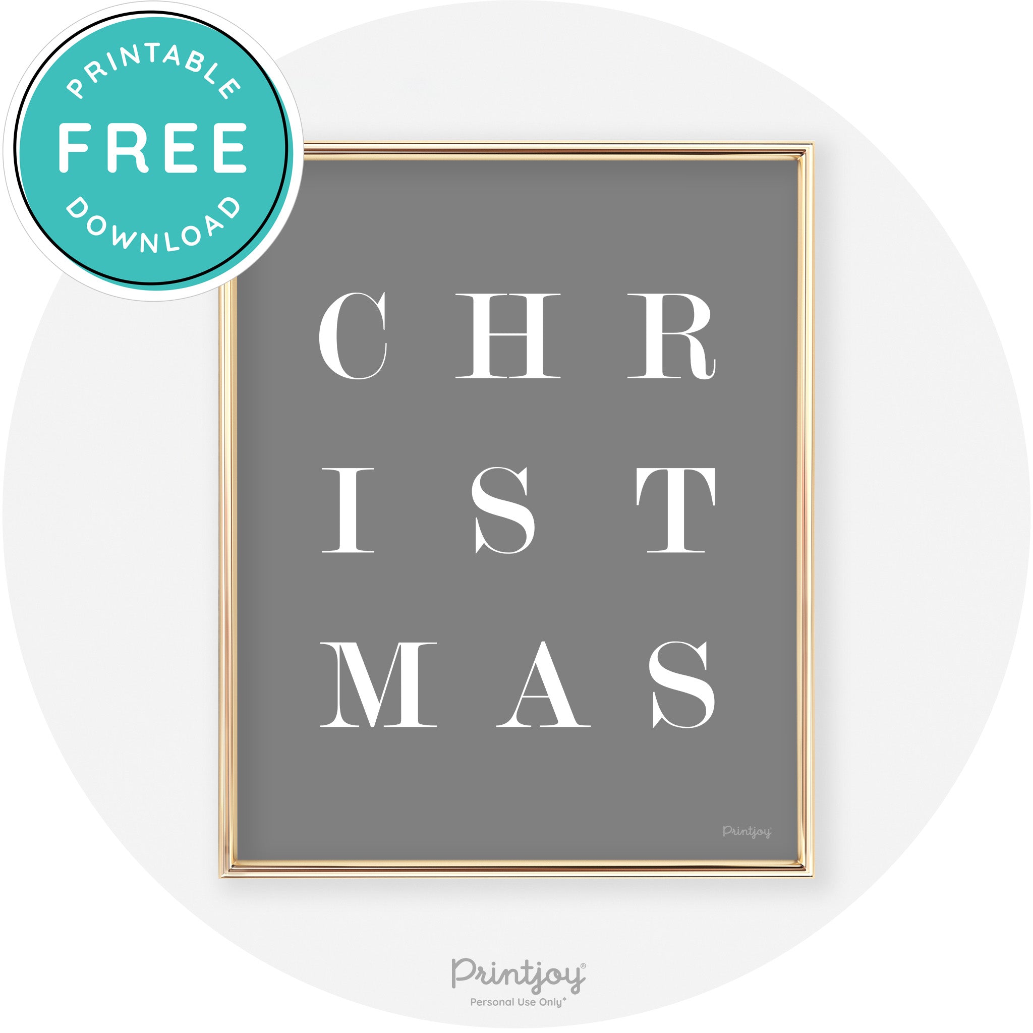 Christmas Typography Cute Modern Chic Decor Wall Art Free Printable